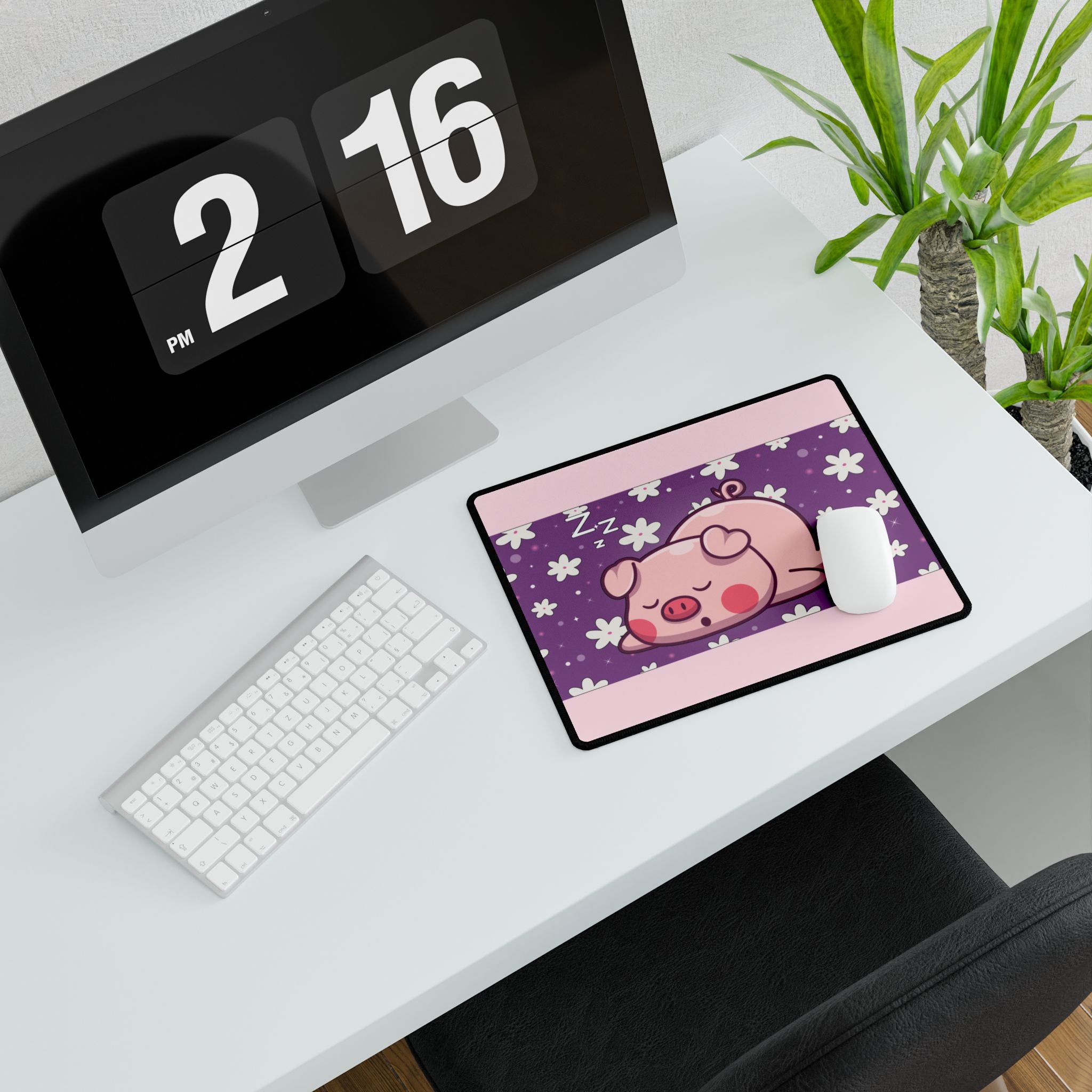 Desk Mats, Sweet Dreams Piggy - Cute Animal Lover Office Decor, Cozy Desk Pad, Work from Home Essential, Pig Lover Gift, Farmhouse Mouse Pad