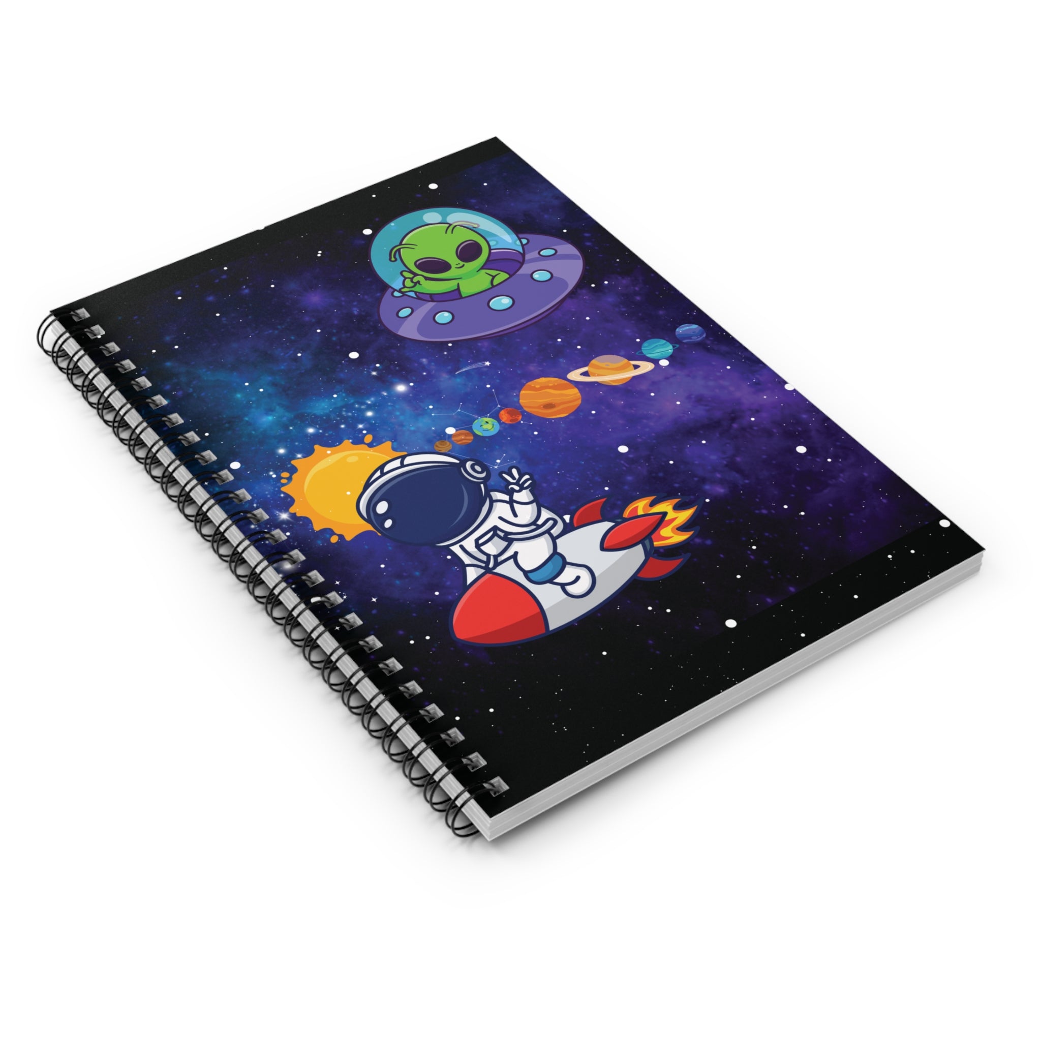 Notebook - Astronaut & Alien Space Adventure Solar System