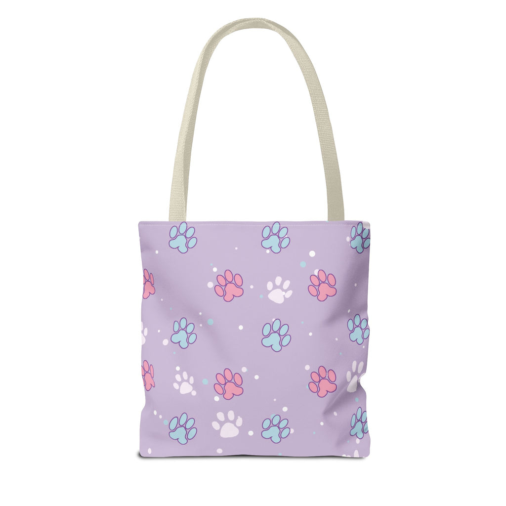 Pastel Paws Tote Bag - Cute Animal Print, Shopping Bag, Beach Bag, Eco-Friendly, Reusable Grocery Bag, Gift for Pet Lovers