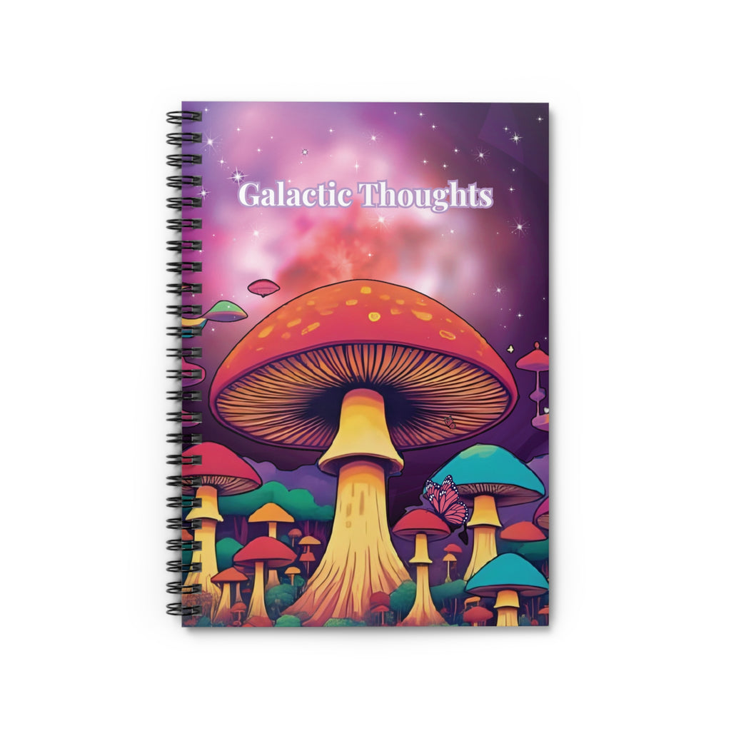 Spiral Notebook - Galactic Thoughts Cosmic Mushroom Ruled Line