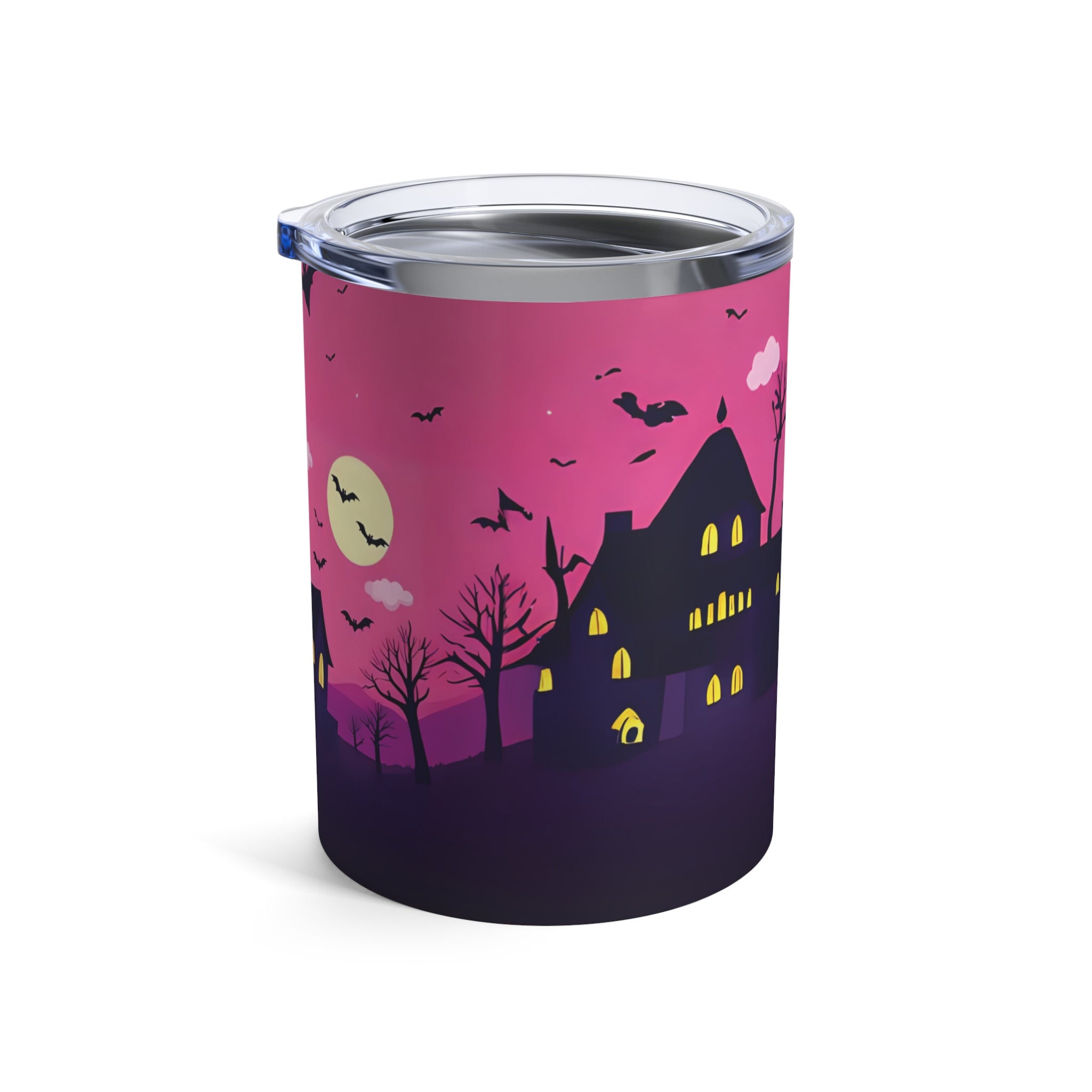 Tumbler 10oz - Pink Haunted House Design