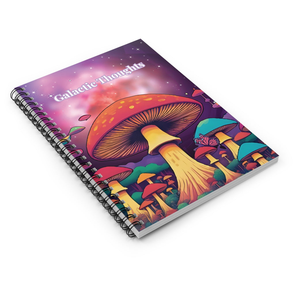 Spiral Notebook - Galactic Thoughts Cosmic Mushroom Ruled Line