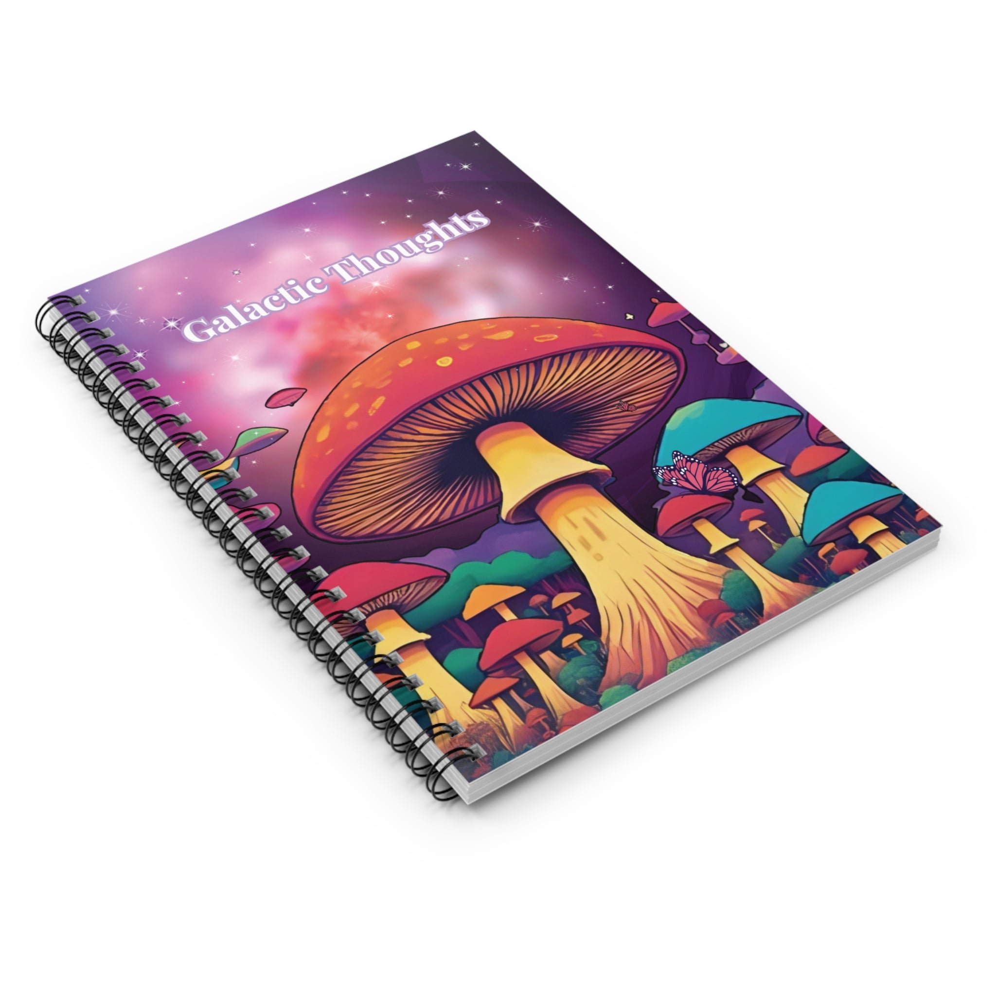 Spiral Notebook - Galactic Thoughts Cosmic Mushroom Ruled Line