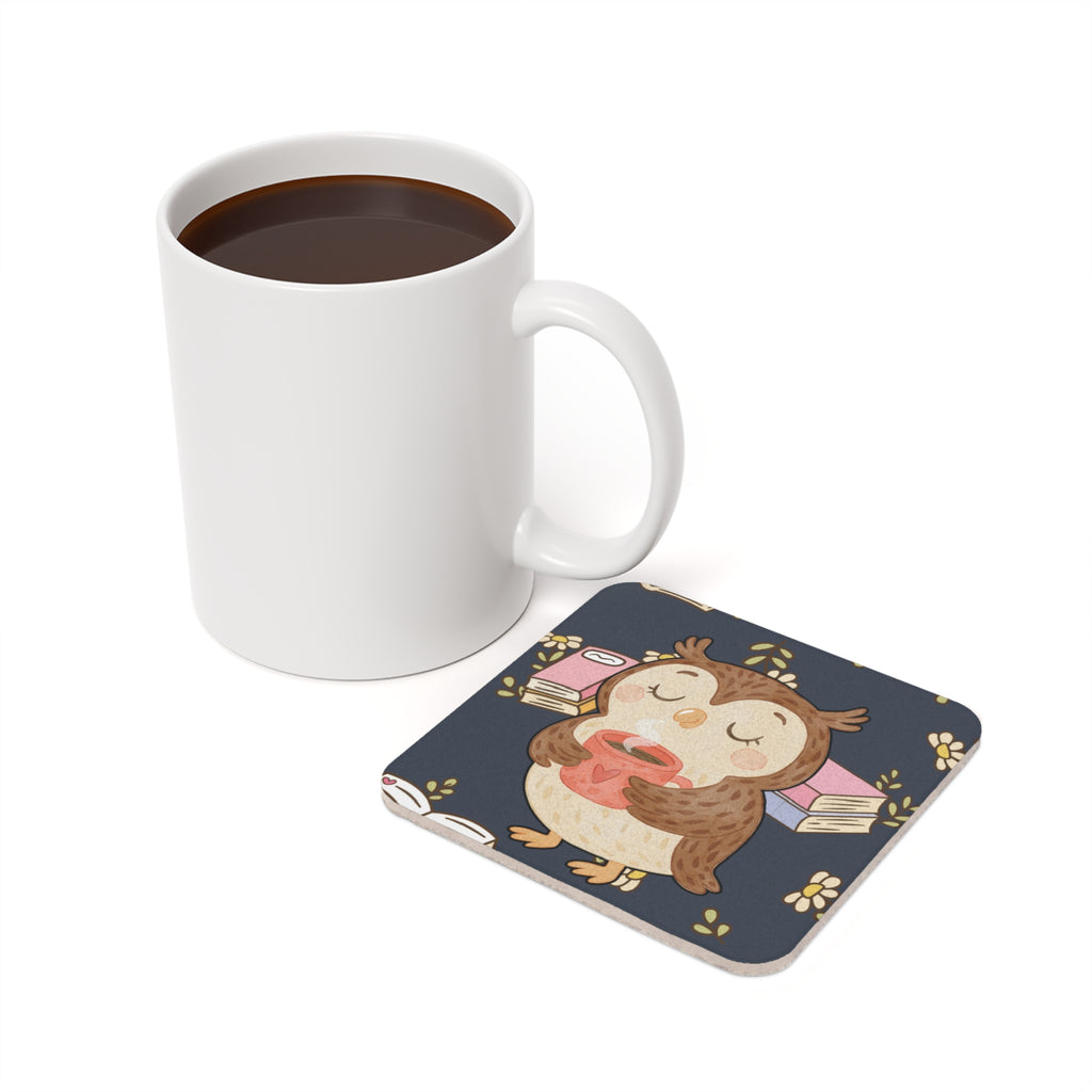 Cork Coaster, Cozy Owl Reading