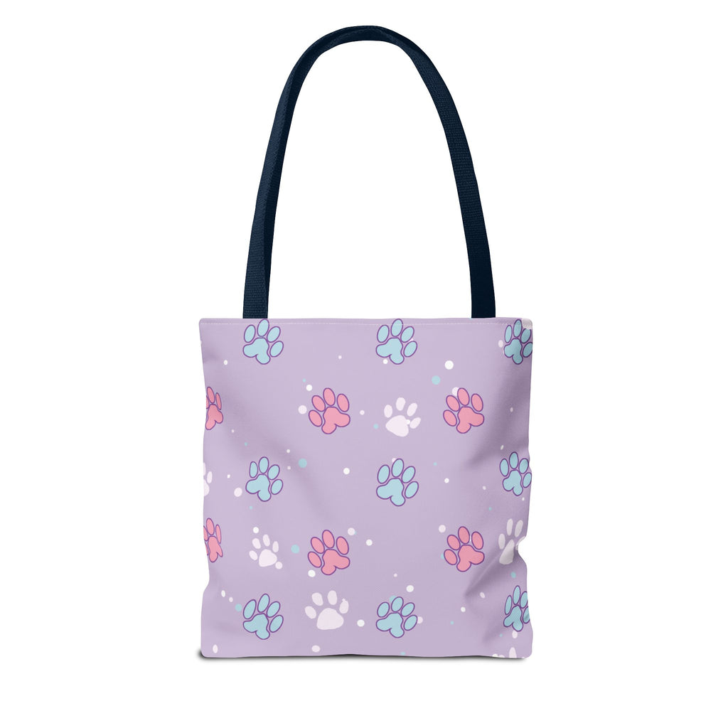 Pastel Paws Tote Bag - Cute Animal Print, Shopping Bag, Beach Bag, Eco-Friendly, Reusable Grocery Bag, Gift for Pet Lovers