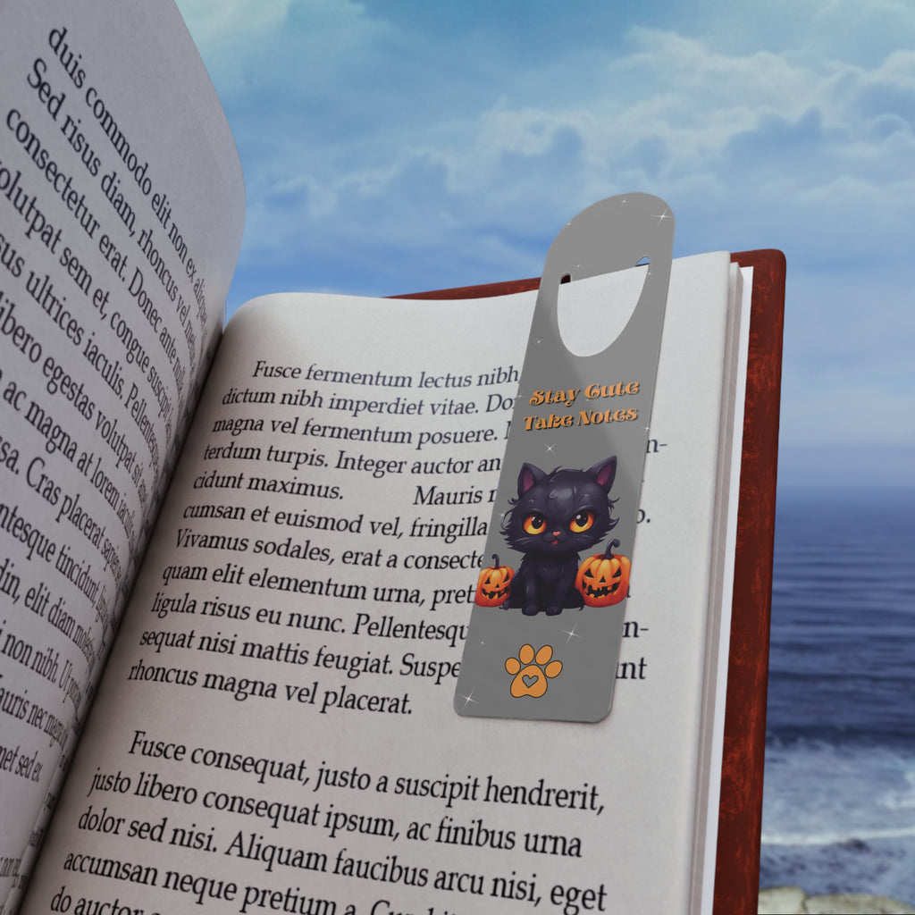Halloween Cat Bookmark, Spooky Reading Page Marker