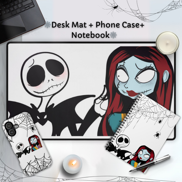 Jack Skellington Notebook – Hand-Drawn Nightmare Before Christmas Spiral Journal, Ruled Pages