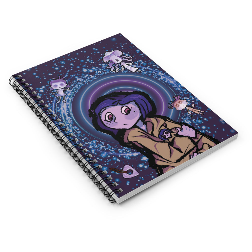 Spiral Notebook - Coraline Inspired Hand Drawn Design
