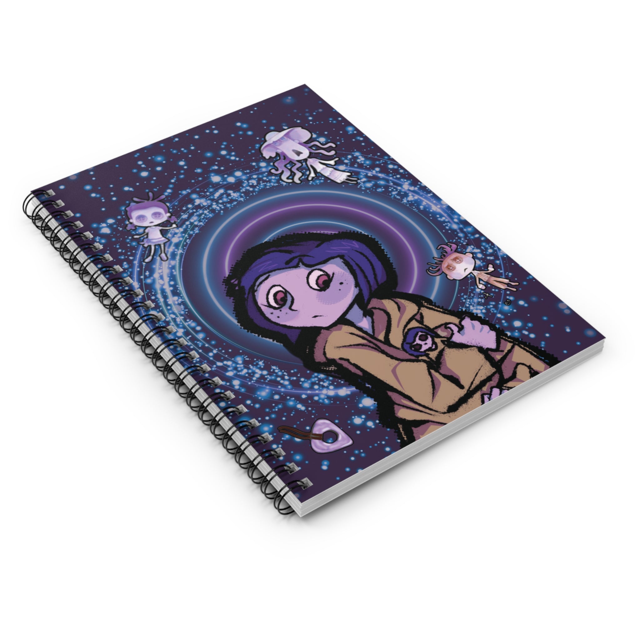 Spiral Notebook - Coraline Inspired Hand Drawn Design