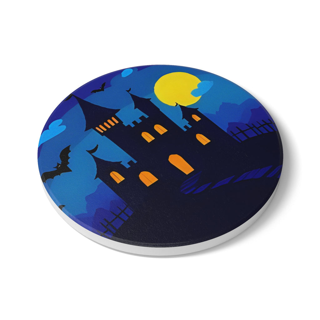 Ceramic Coaster - Spooky Haunted Castle Halloween Night