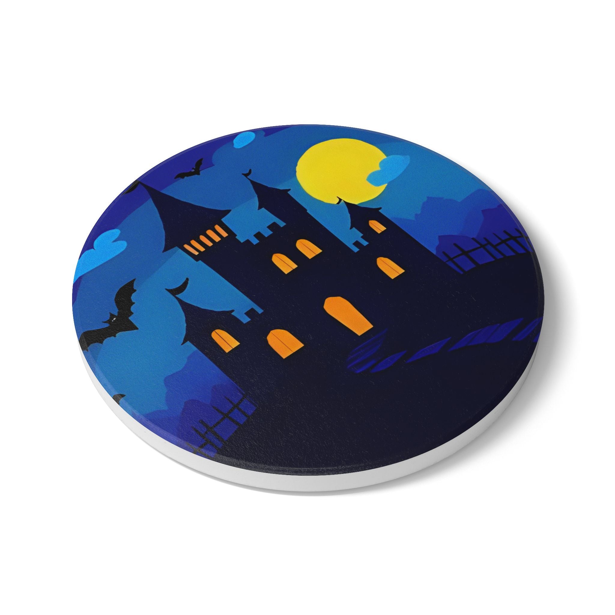 Ceramic Coaster - Spooky Haunted Castle Halloween Night