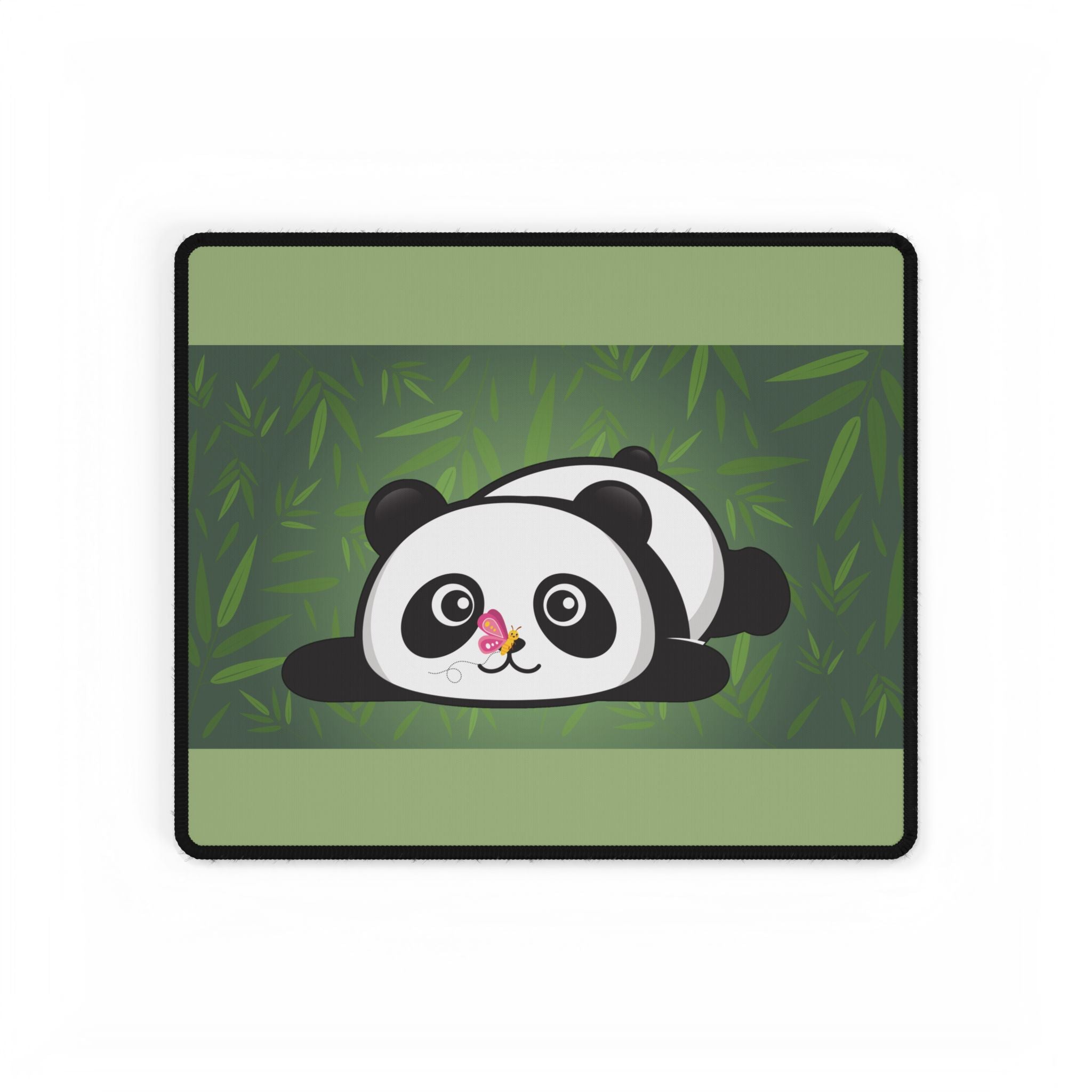 Desk Mat - Cute Panda Bamboo Forest with Butterfly Design | Kawaii Animal Gift