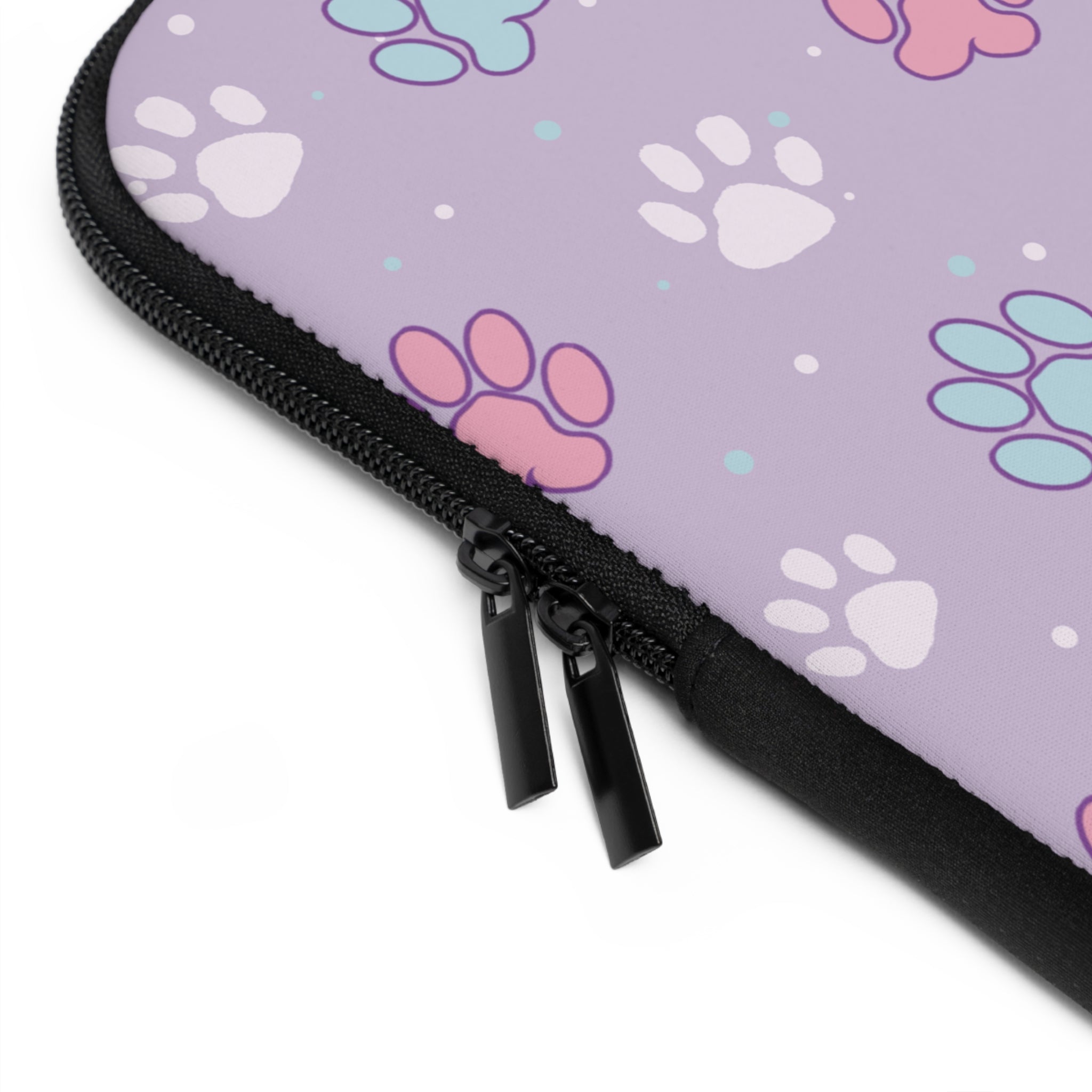 Pastel Paws Laptop Sleeve, Cute Animal Lover Tech Accessories, Soft Pet Prints Computer Case, Gift for Cat and Dog Owners, Protective Cover