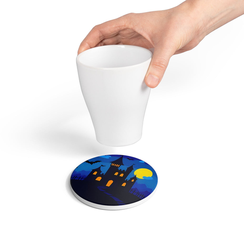 Ceramic Coaster - Spooky Haunted Castle Halloween Night