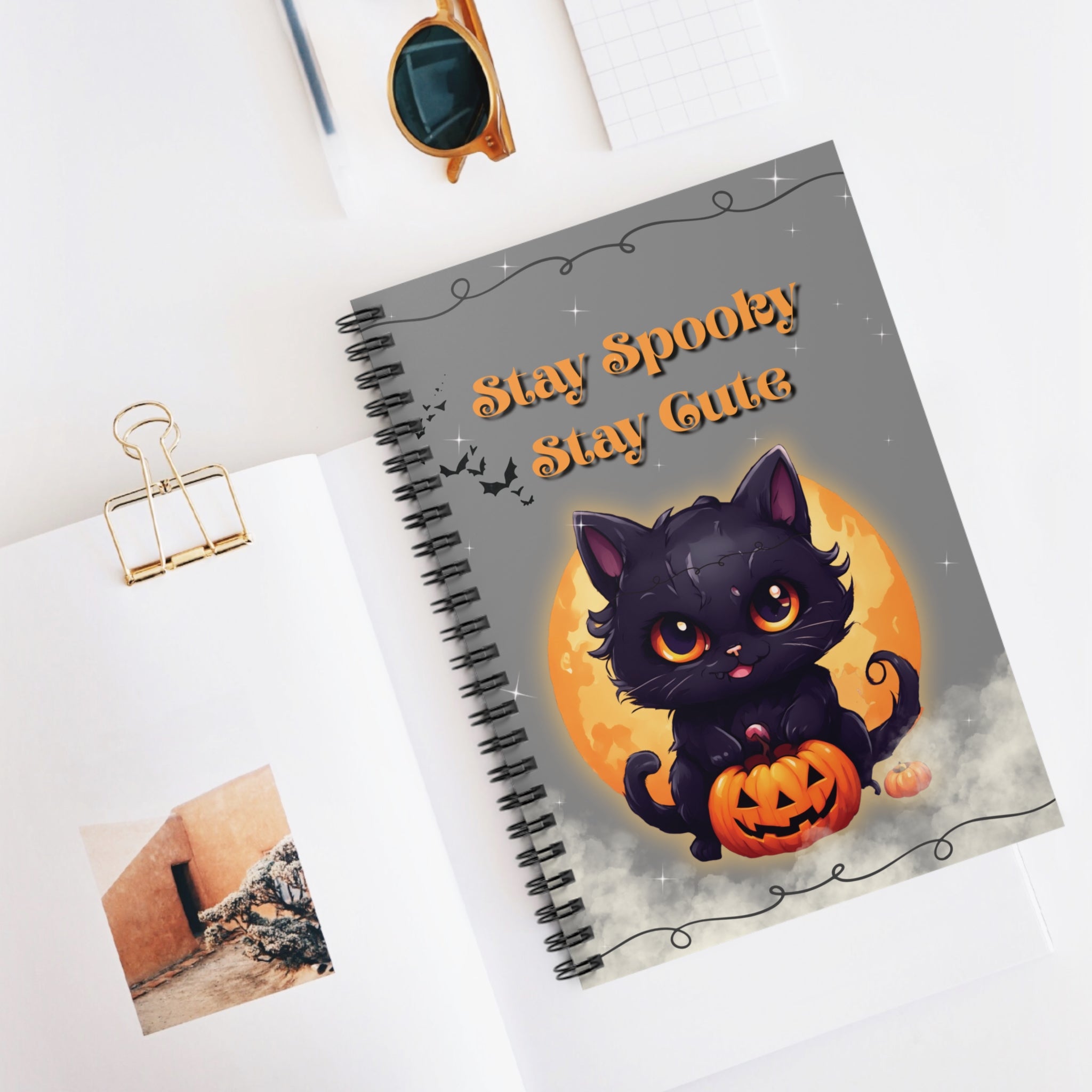 Kawaii Cat Spiral Notebook - Ruled Line