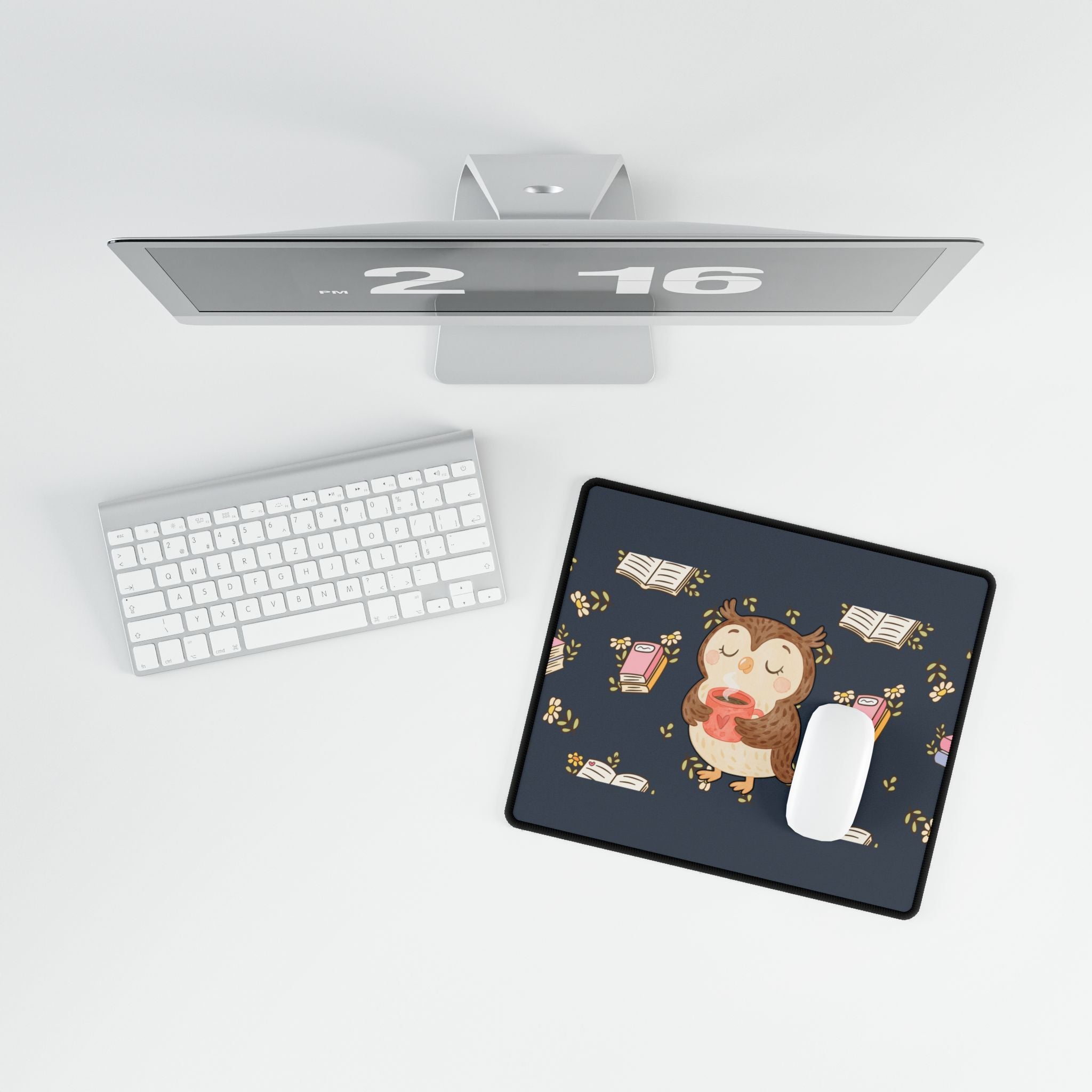 Desk Mat - Owl’s🦉 Coffee & Books Cozy Desk Pad