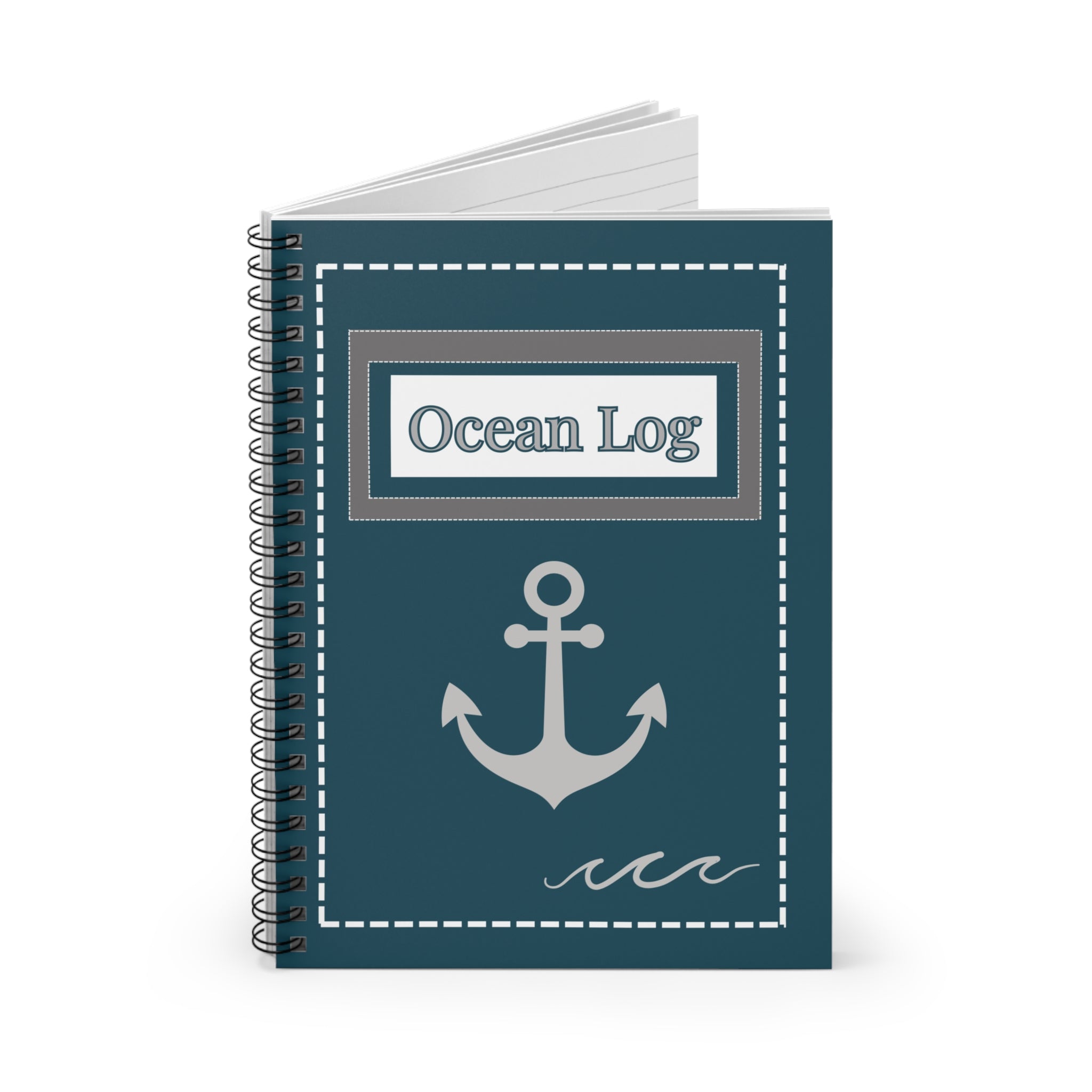 Anchor Ocean Log Notebook, Ruled Spiral Journal | Nautical Notebook
