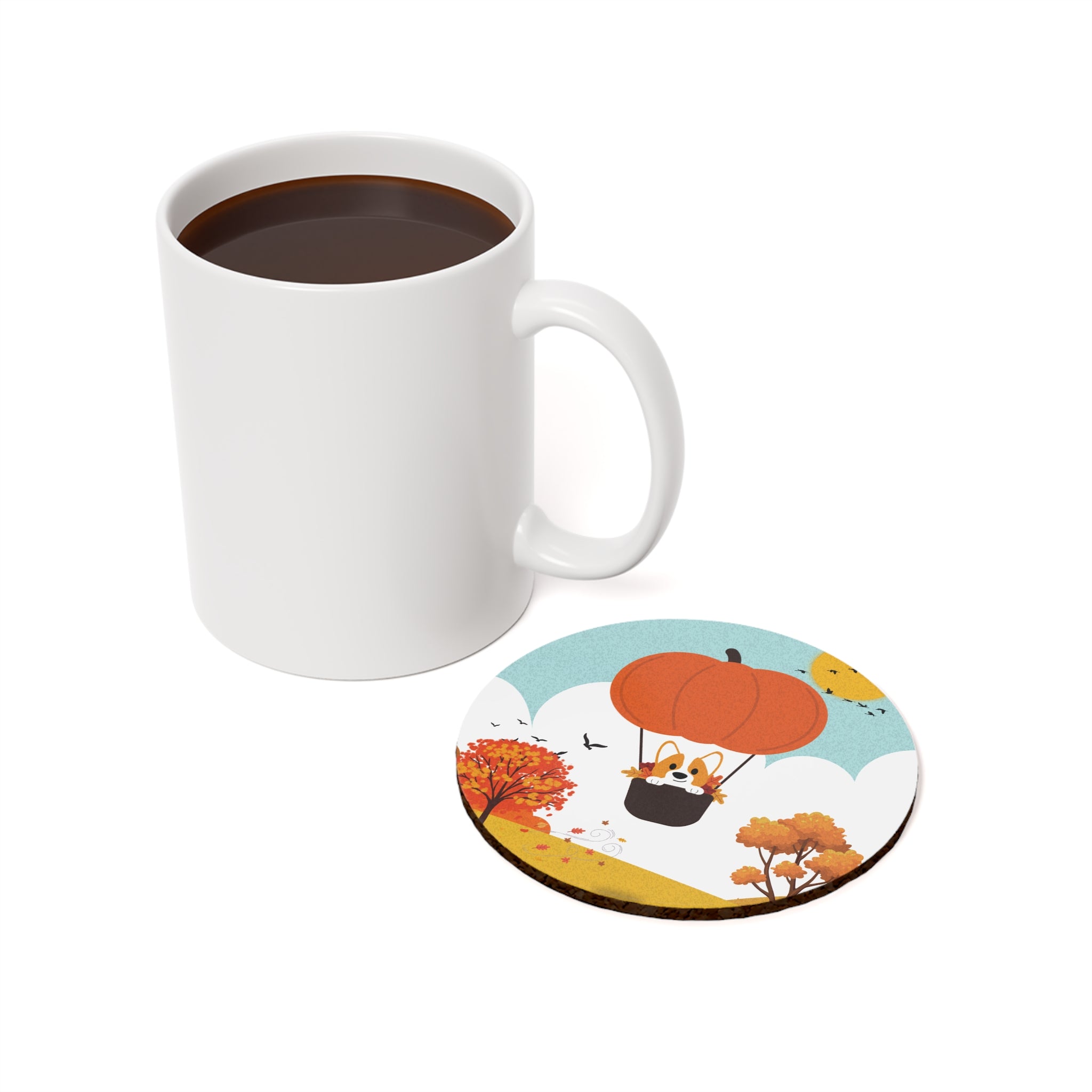 Coaster Set - Pumpkin Balloon Ride Design