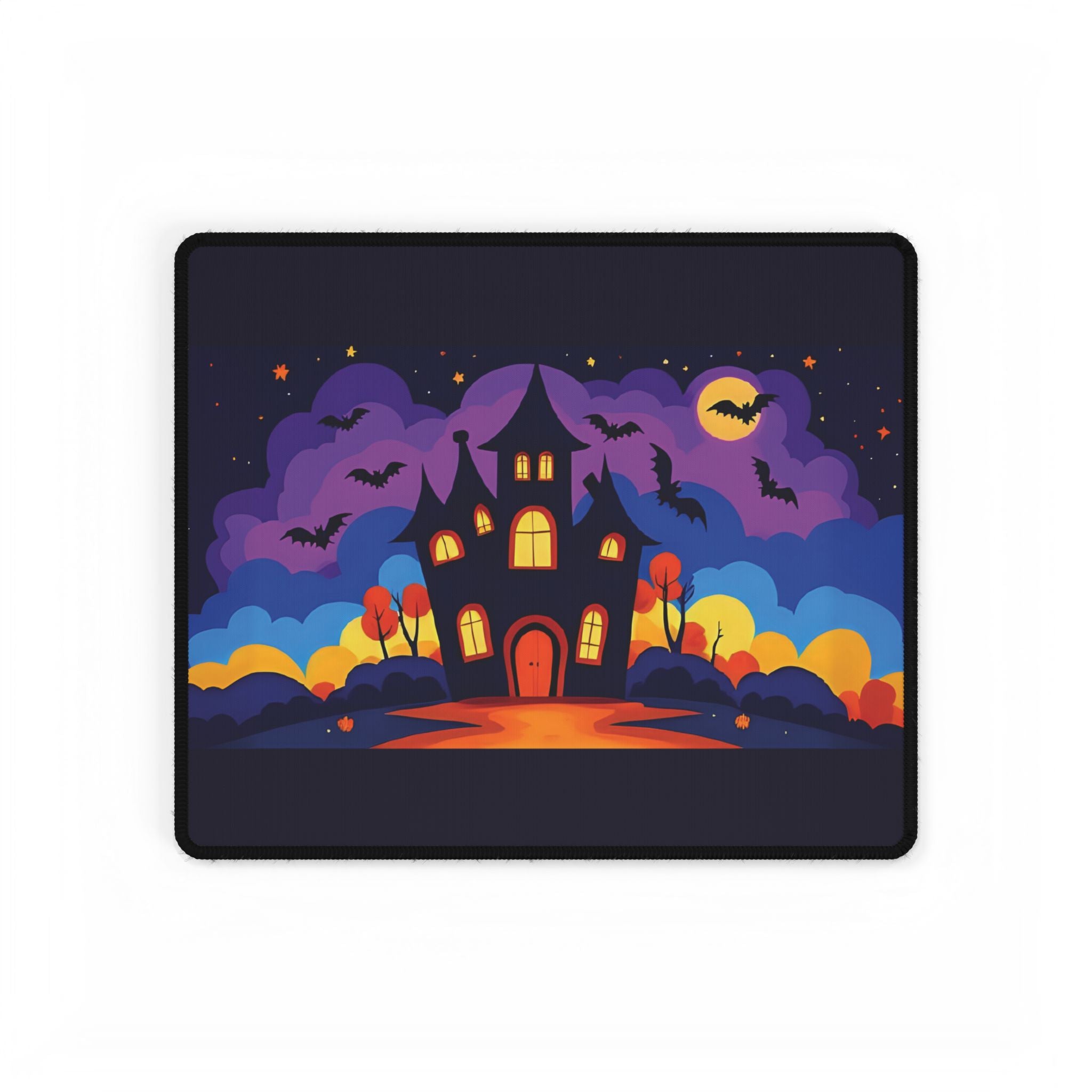 Desk Mat - Spooky Haunted House Design