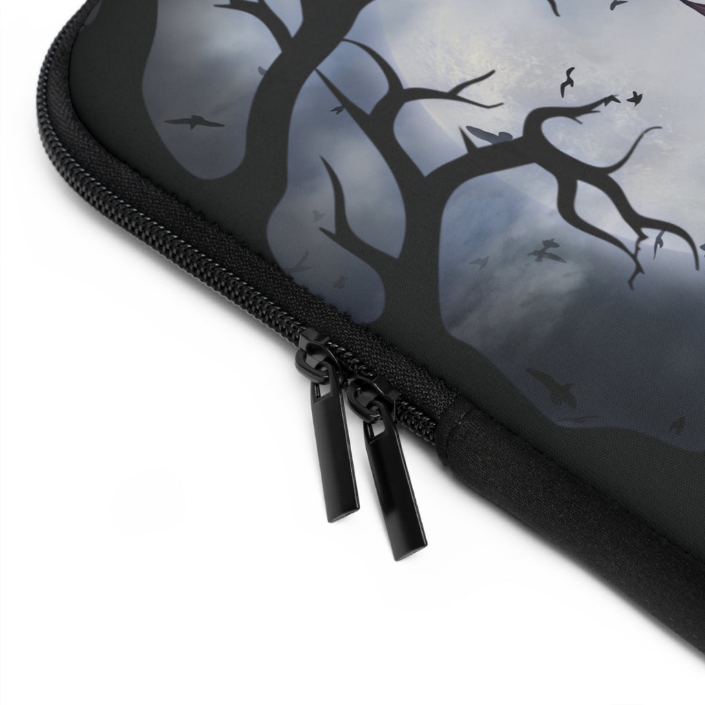 Gothic Laptop Sleeve, Dark Floral Computer Case