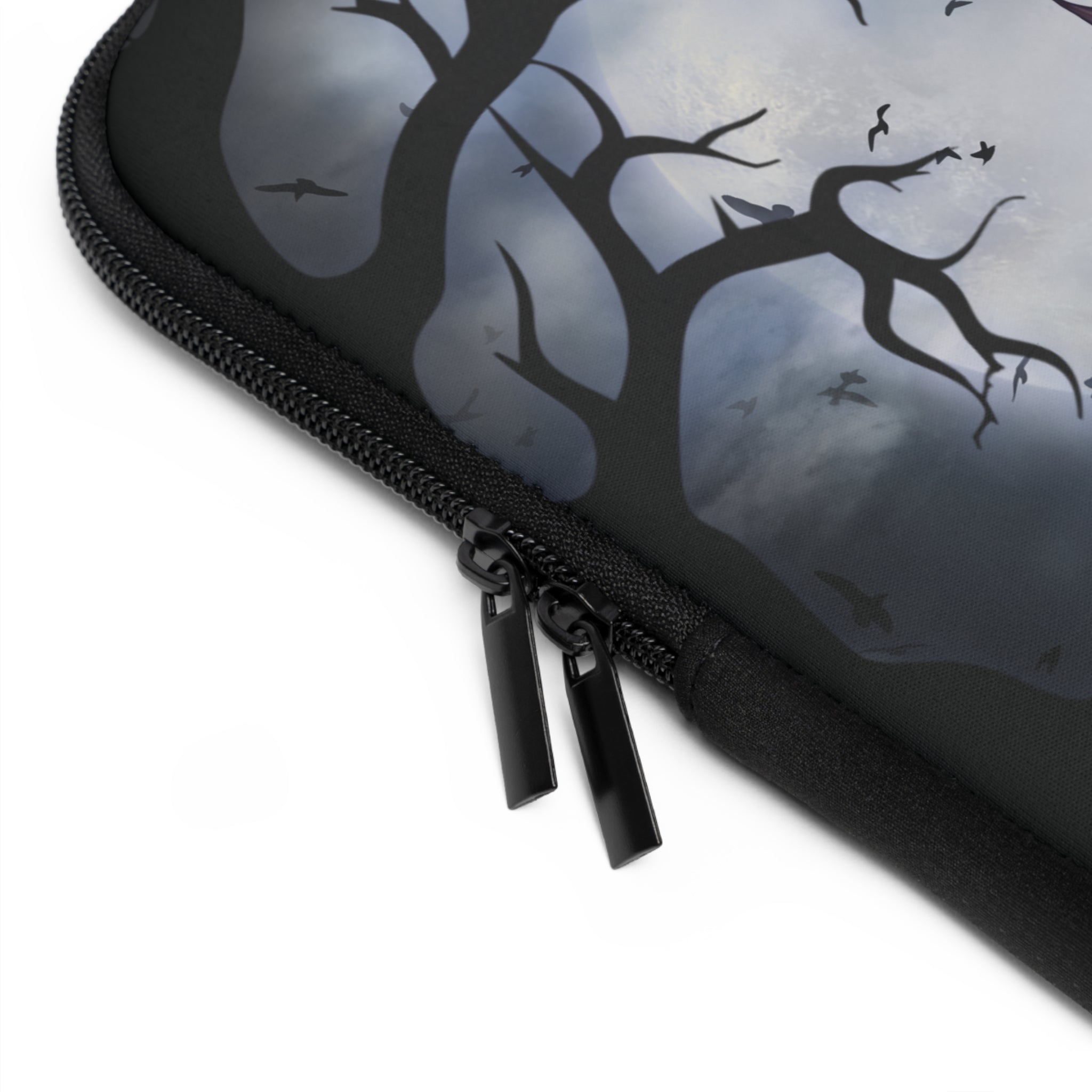 Gothic Laptop Sleeve, Dark Floral Computer Case