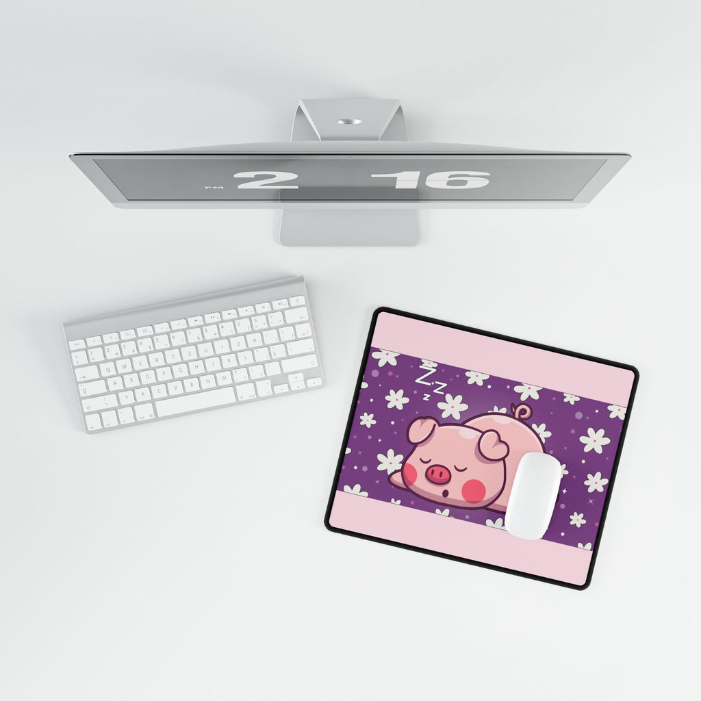 Desk Mats, Sweet Dreams Piggy - Cute Animal Lover Office Decor, Cozy Desk Pad, Work from Home Essential, Pig Lover Gift, Farmhouse Mouse Pad