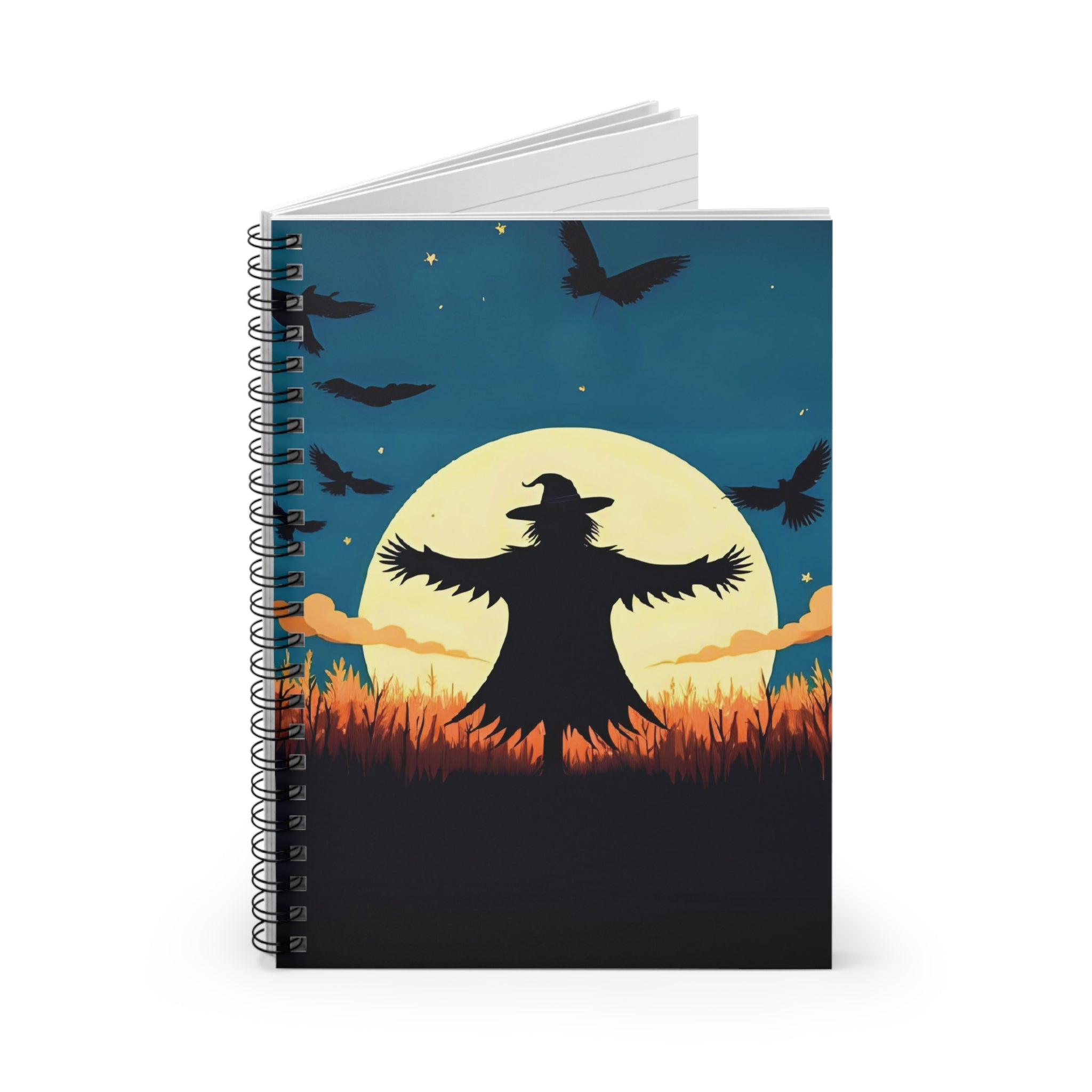 Spiral Notebook - Halloween Scarecrow Nightfall Design