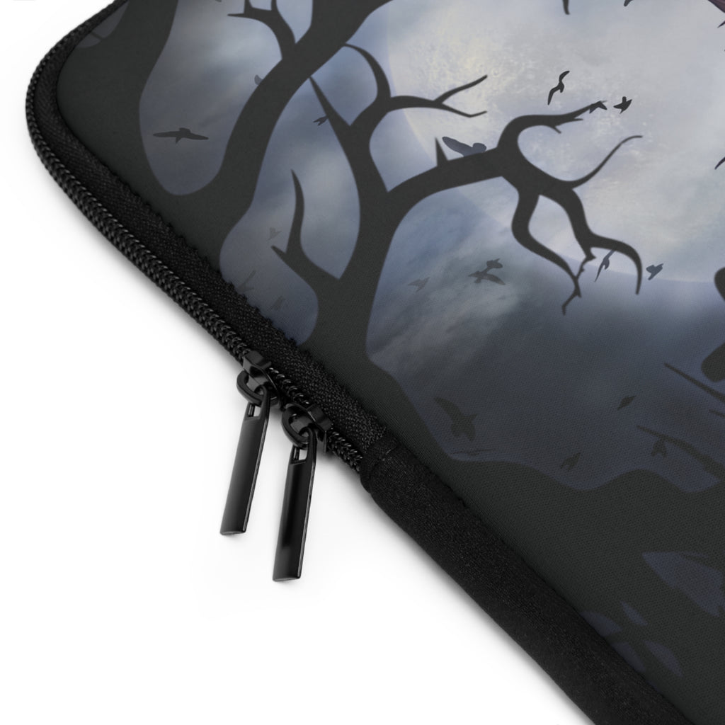 Gothic Laptop Sleeve, Dark Floral Computer Case