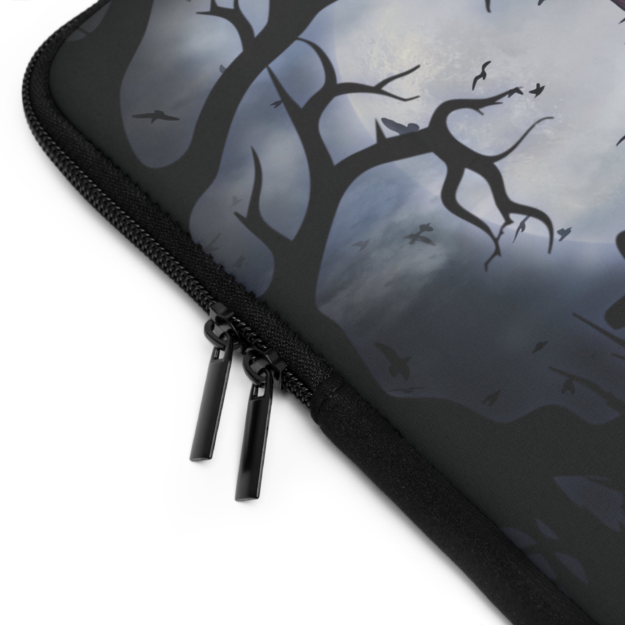 Gothic Laptop Sleeve, Dark Floral Computer Case