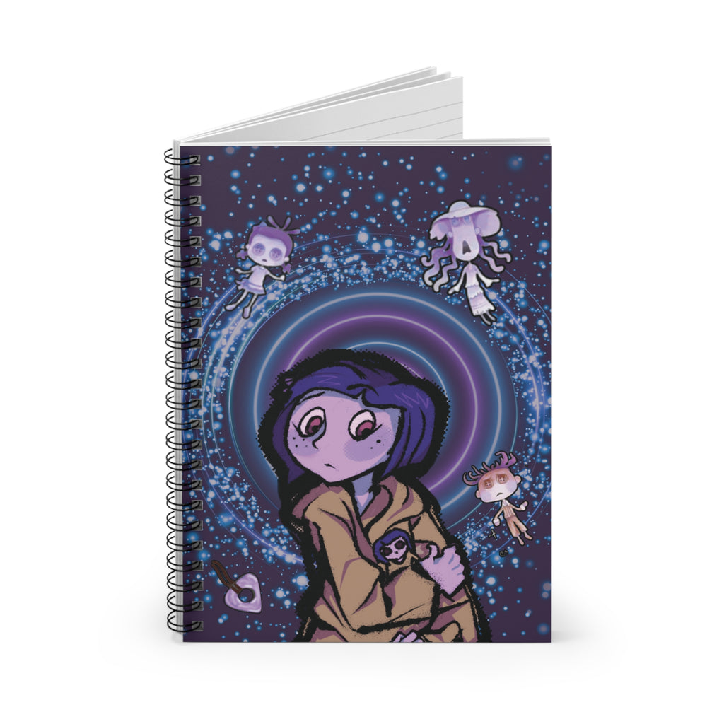 Spiral Notebook - Coraline Inspired Hand Drawn Design