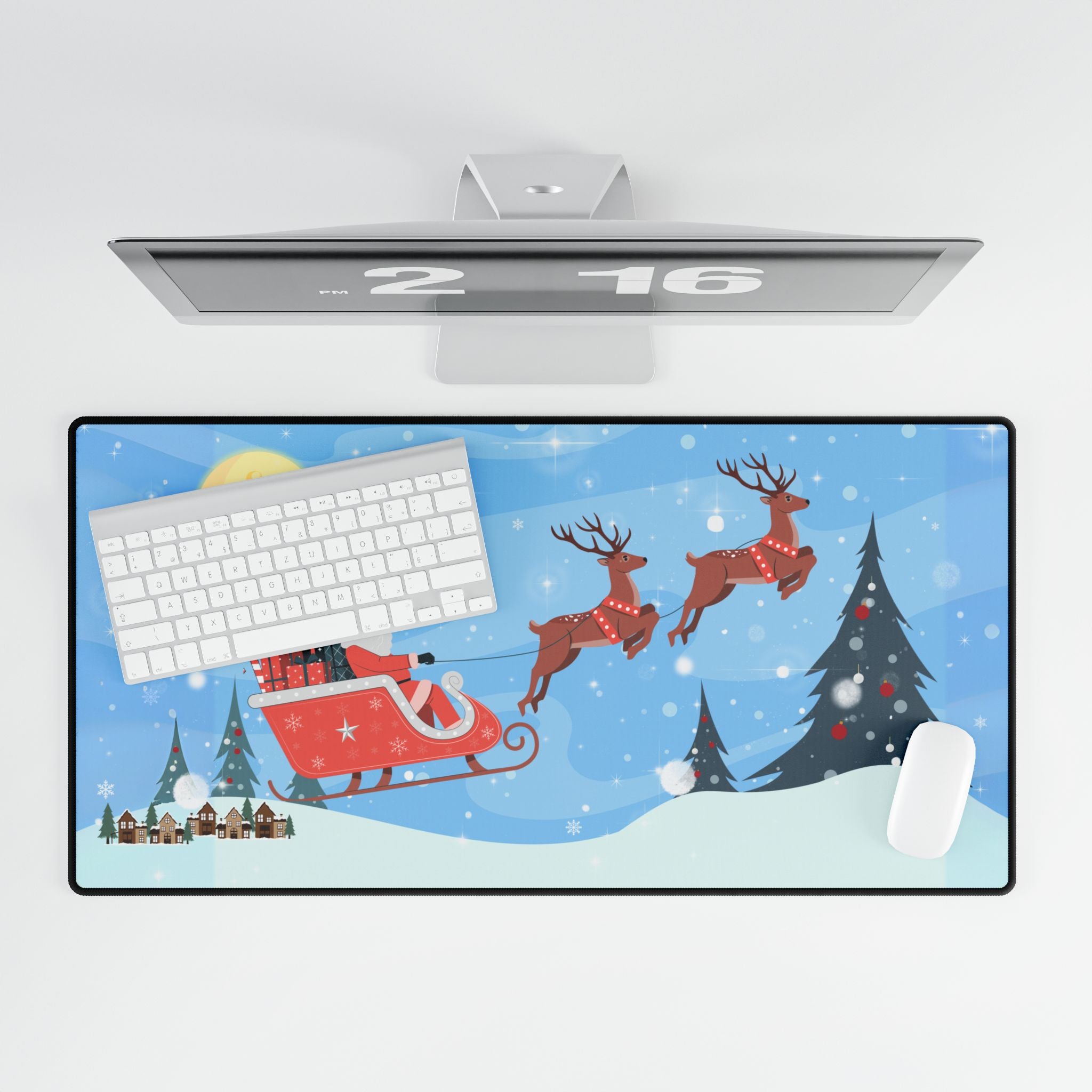 Desk Mat Santa Sleigh Ride Christmas