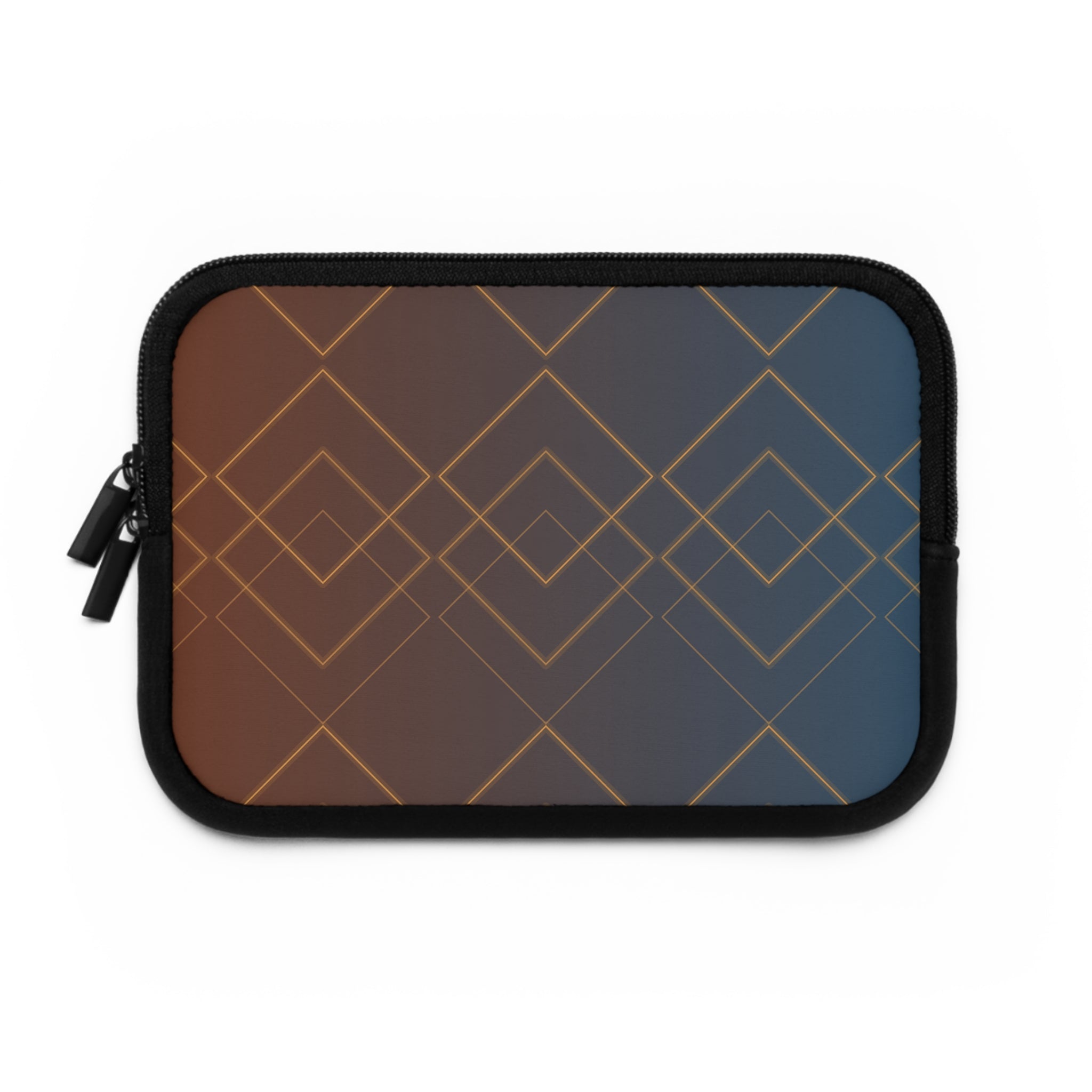 Elegant Geometric Laptop Sleeve, Brown Blue Ombre Case, Protective Cover, Tech Accessory Gift, Minimalist Work Accessory