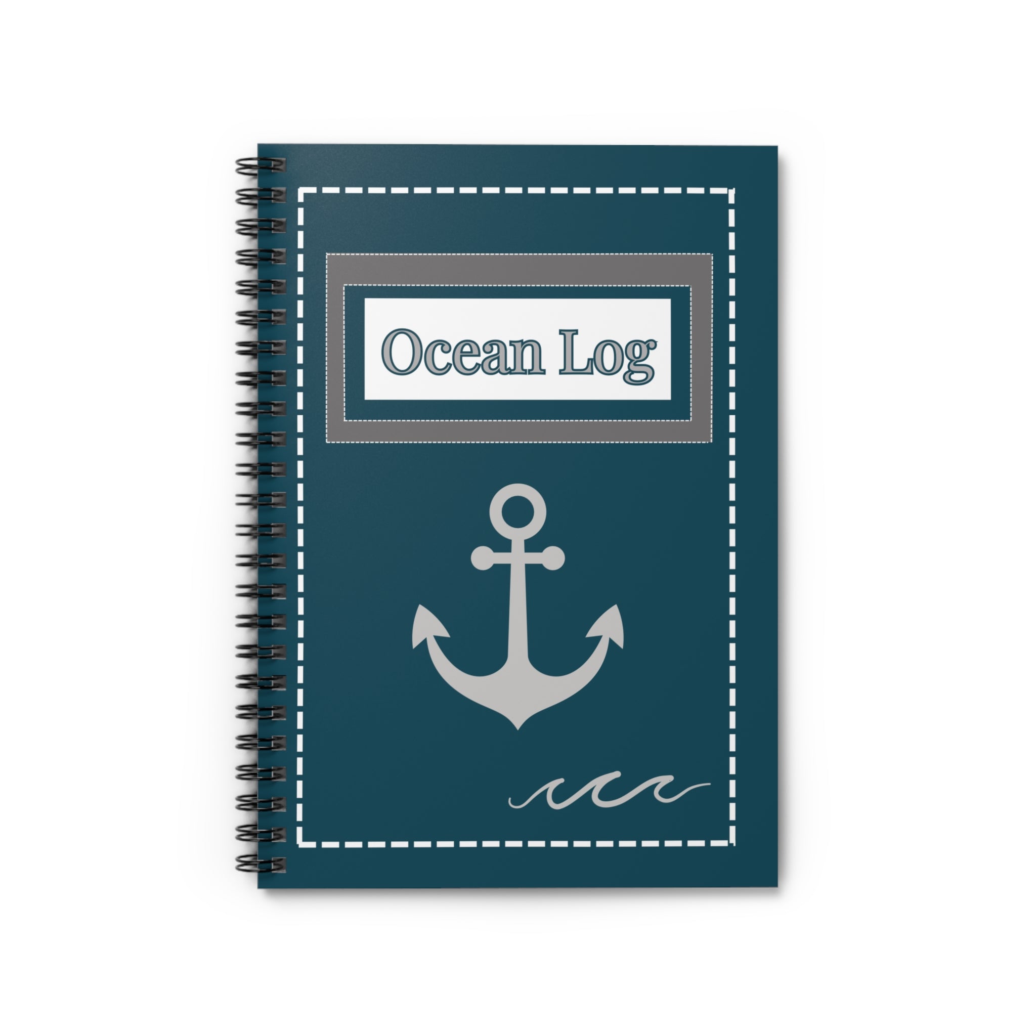 Anchor Ocean Log Notebook, Ruled Spiral Journal | Nautical Notebook