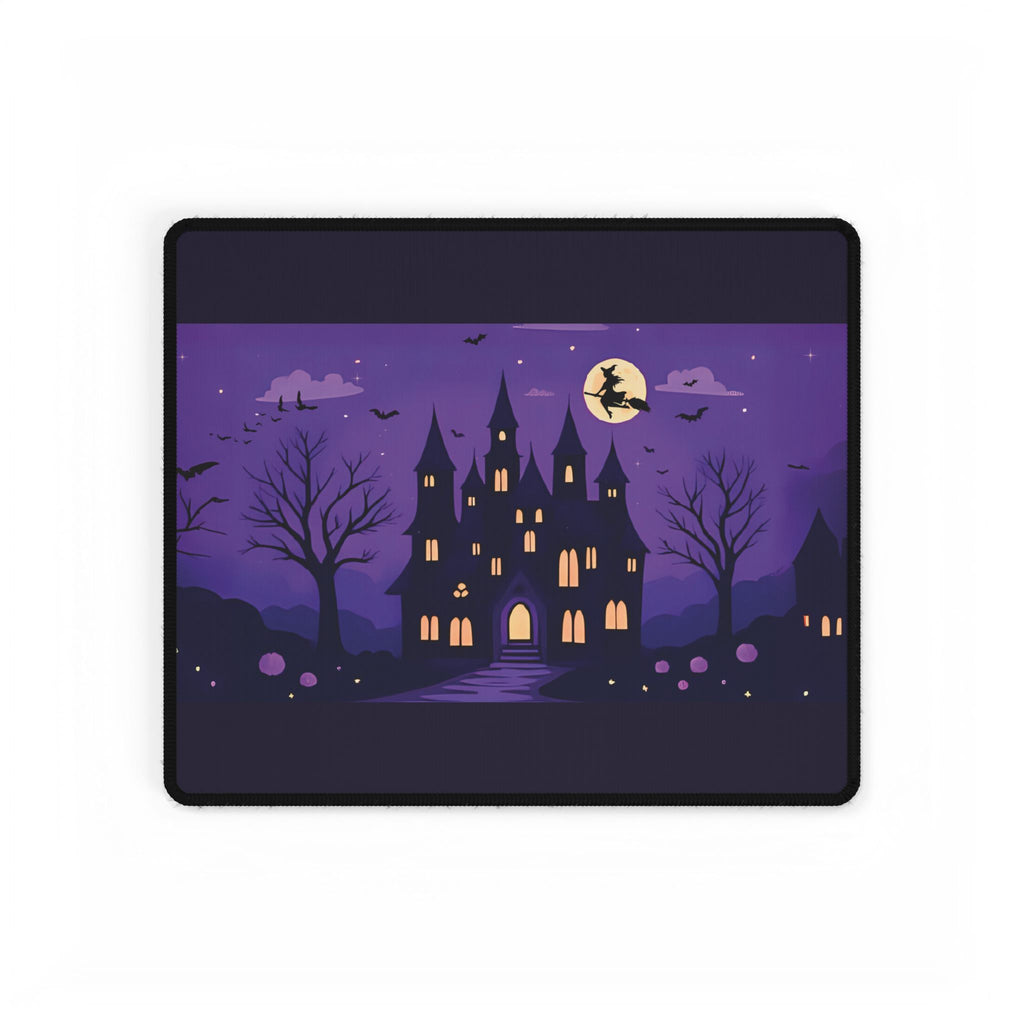 Haunted Mansion Glow Desk Mat, Purple Halloween Mouse Pad, Spooky Office Decor, Creepy Workspace Accessory, Ghostly Table Protector