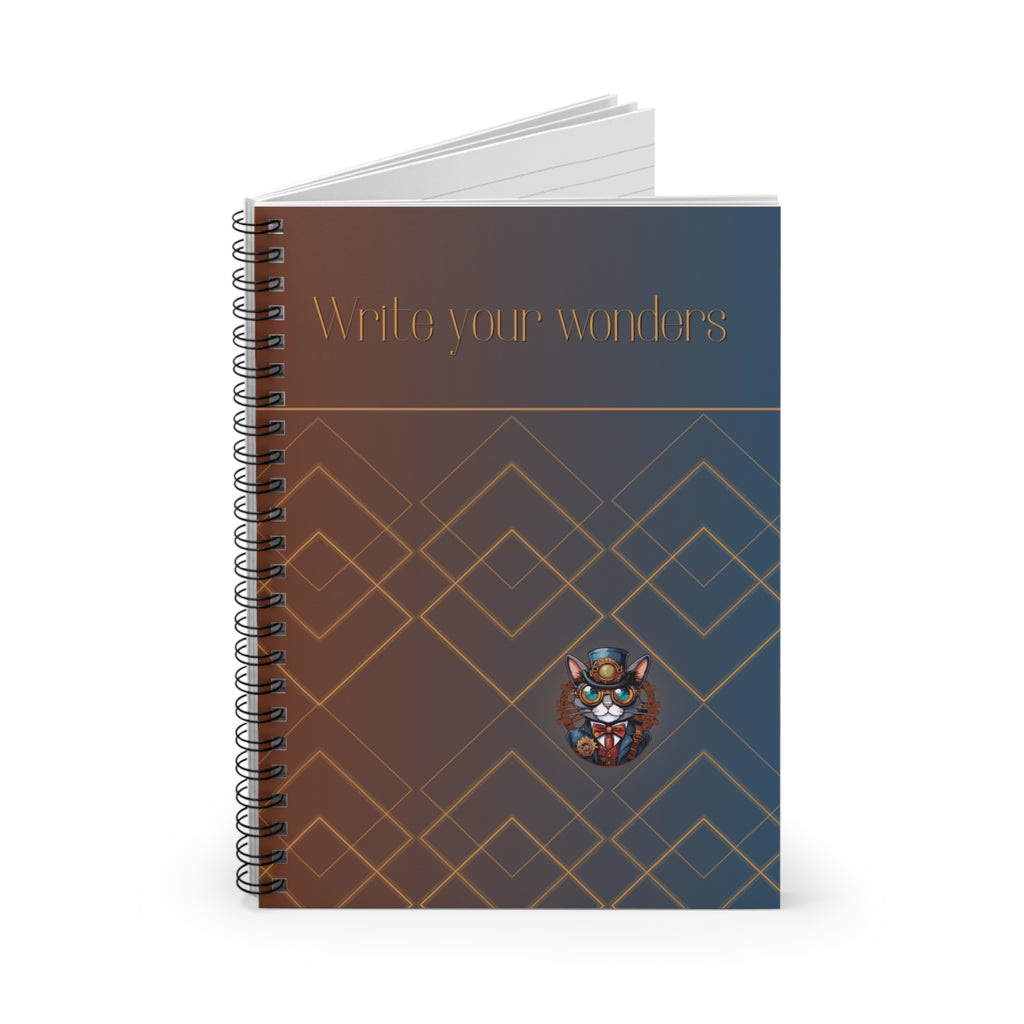 Spiral Notebook - Write Your Wonders, Journal, Diary, Blank Pages, Stationery, Writing Gift
