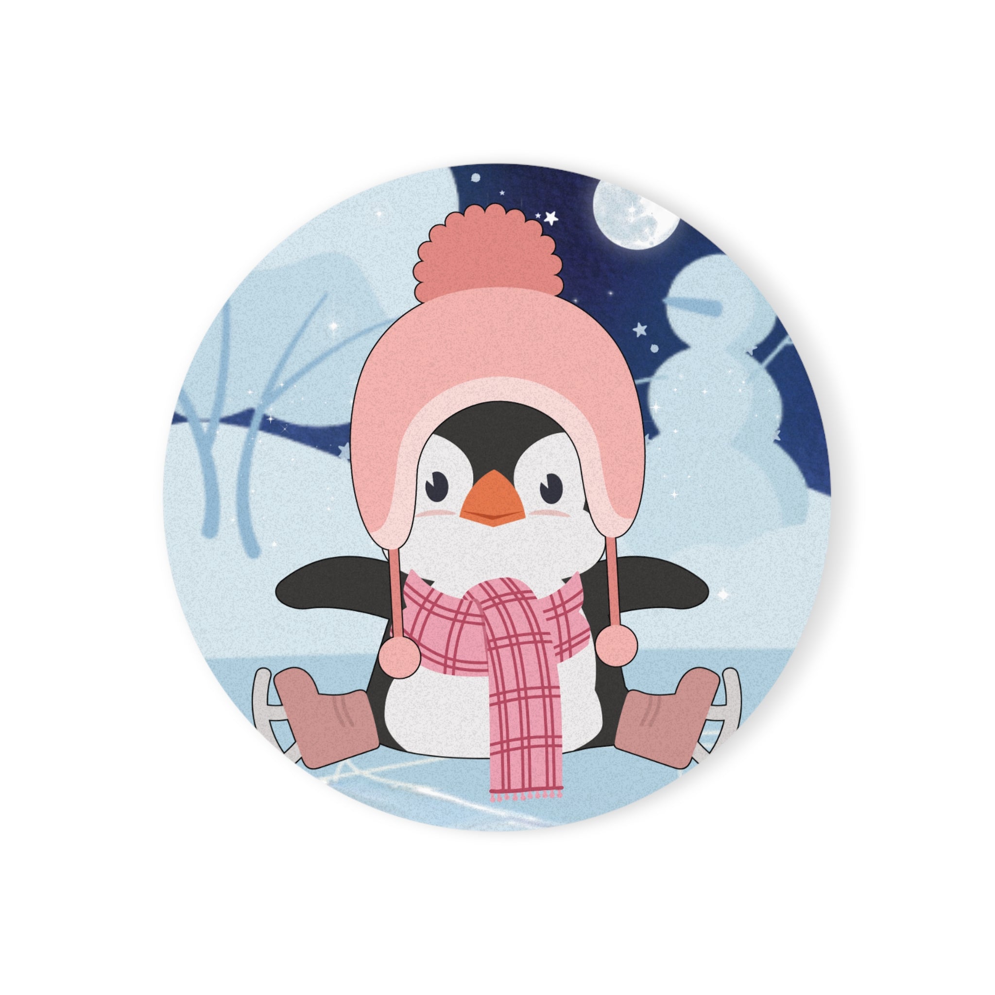 Coaster -Winter Penguin Skating