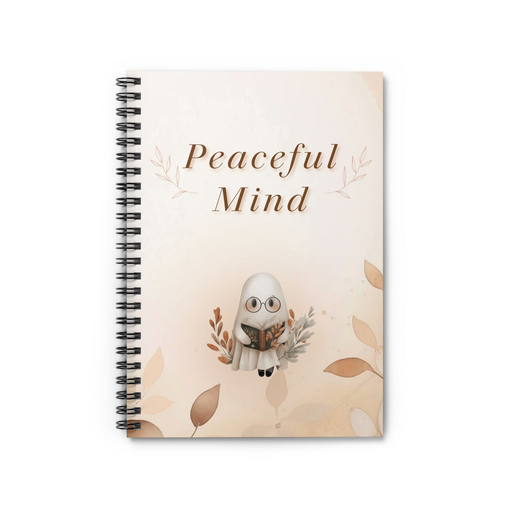 Spiral Notebook - Peaceful Mind, Autumn Ghost, Ruled Line Journal, Diary, Writing Pad, College Notebook, Note-taking, Meditation Gift