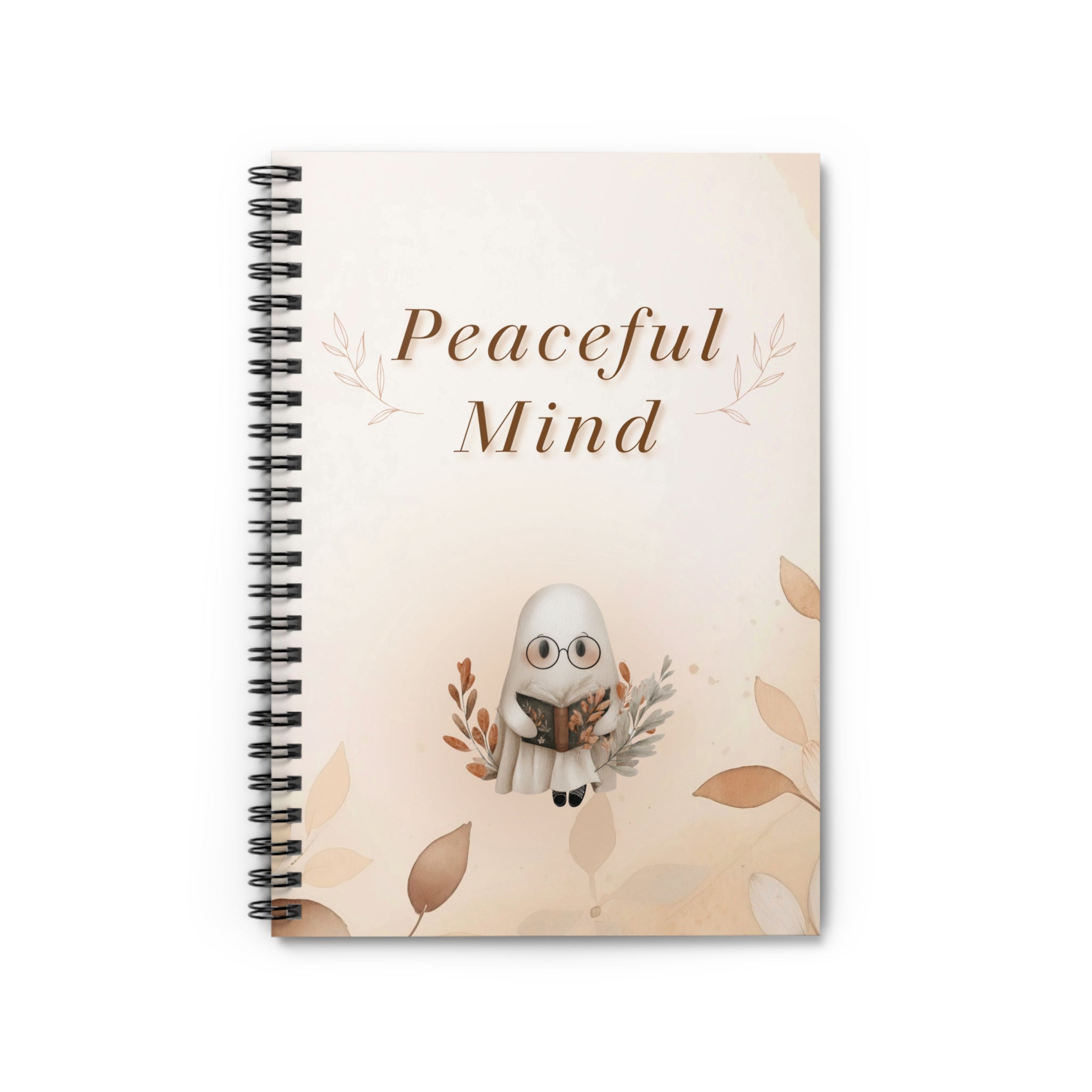 Spiral Notebook - Peaceful Mind, Autumn Ghost, Ruled Line Journal, Diary, Writing Pad, College Notebook, Note-taking, Meditation Gift