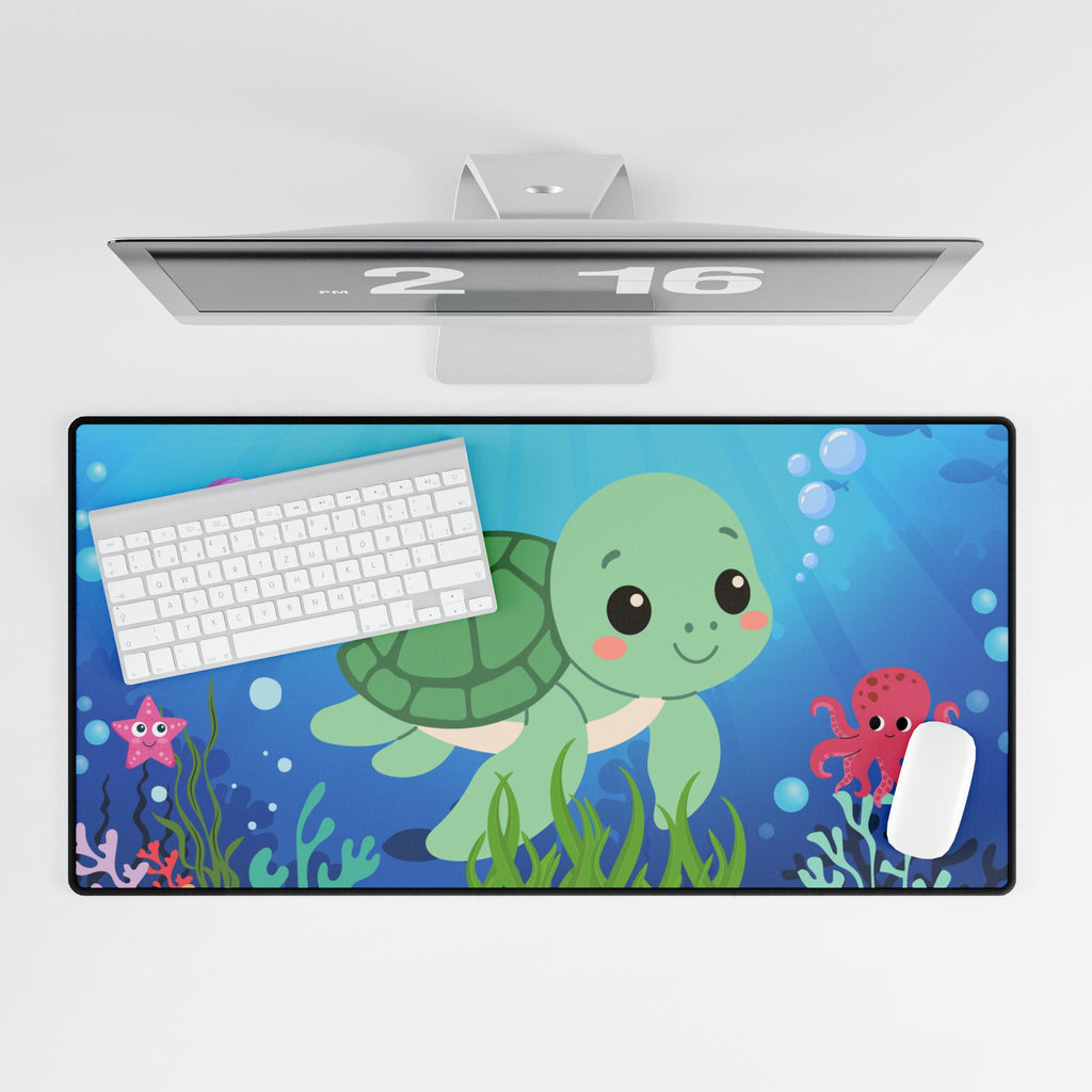 Desk Mats - Cute Sea Turtle & Ocean Friends
