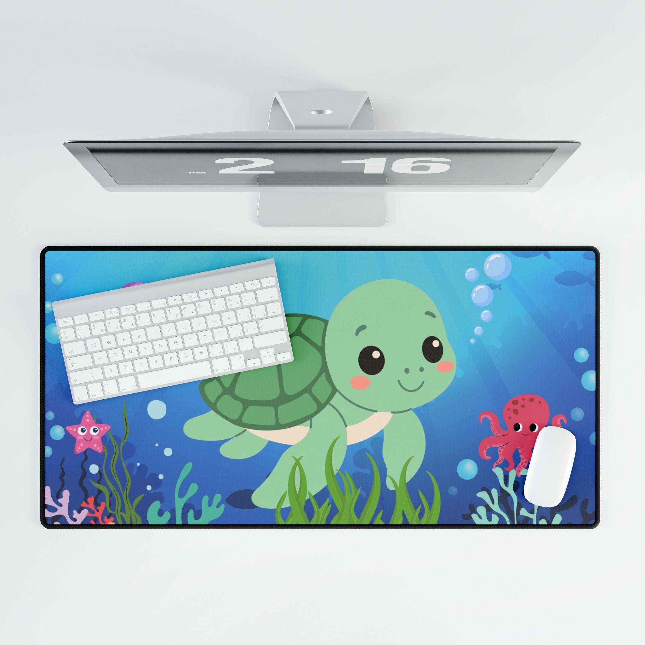 Desk Mats - Cute Sea Turtle & Ocean Friends