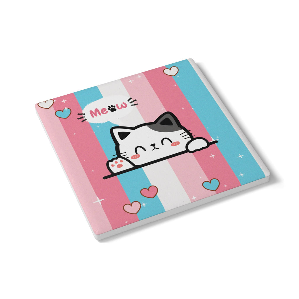 Ceramic Coaster - Cute Kitty Design