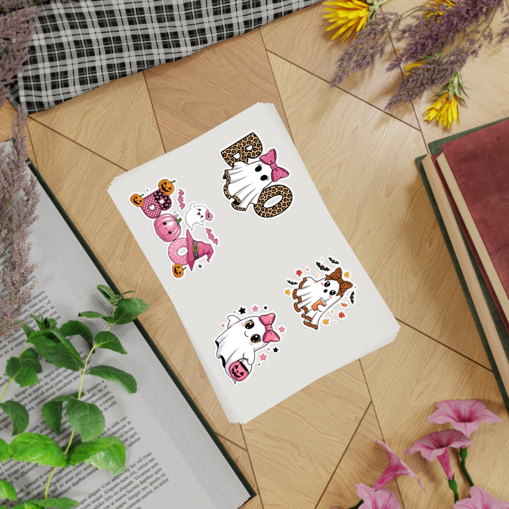 Boo Ghost Sticker Sheet Bundle, Halloween Cute Ghost Stickers