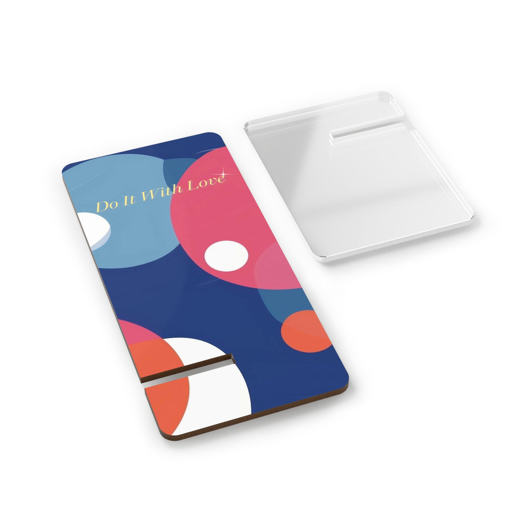 Phone Stand, 'Do it with love' Decor, Smartphone Holder, Desk Organizer, Gift for Tech Lover, Wooden Phone Dock, Office Accessories