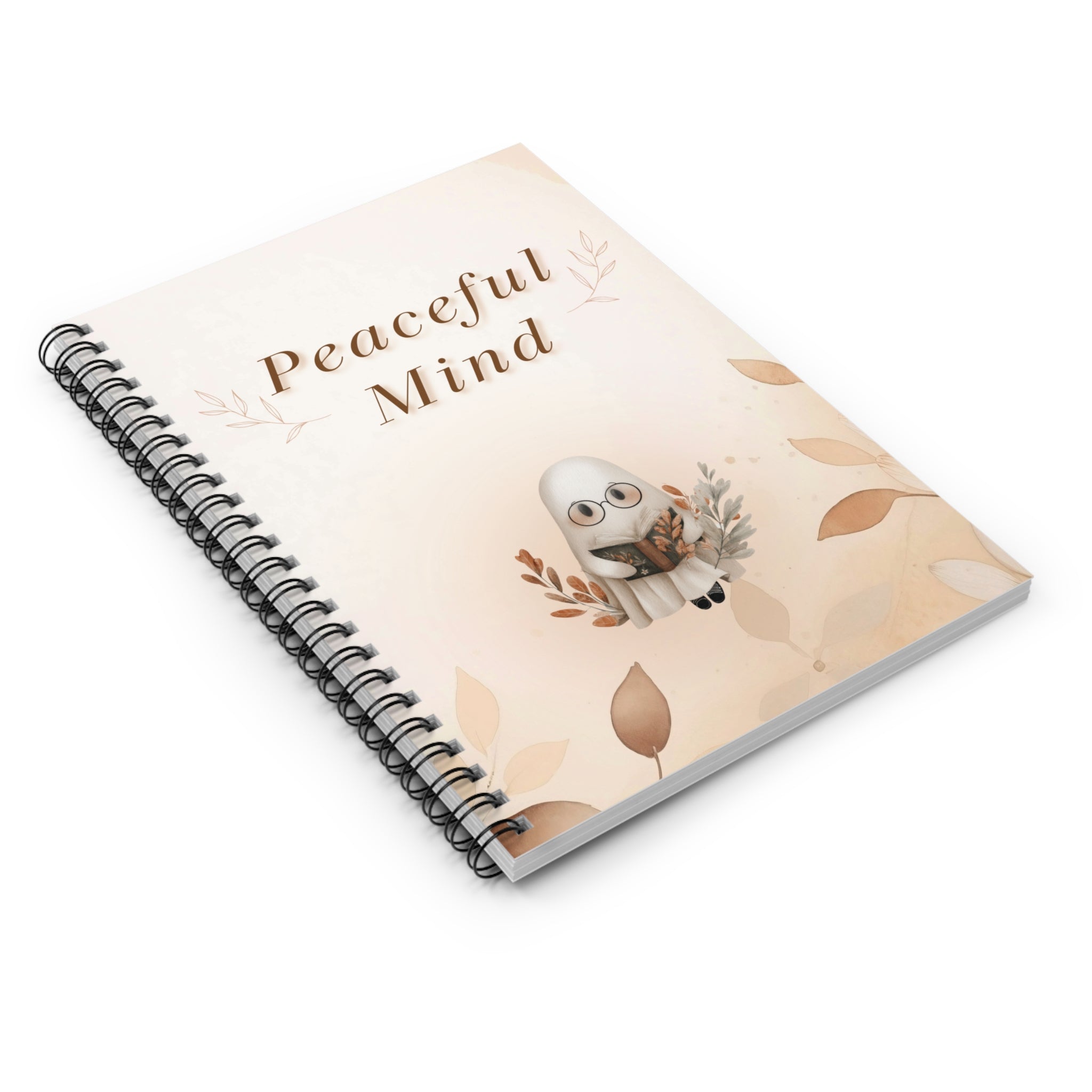 Spiral Notebook - Peaceful Mind, Autumn Ghost, Ruled Line Journal, Diary, Writing Pad, College Notebook, Note-taking, Meditation Gift