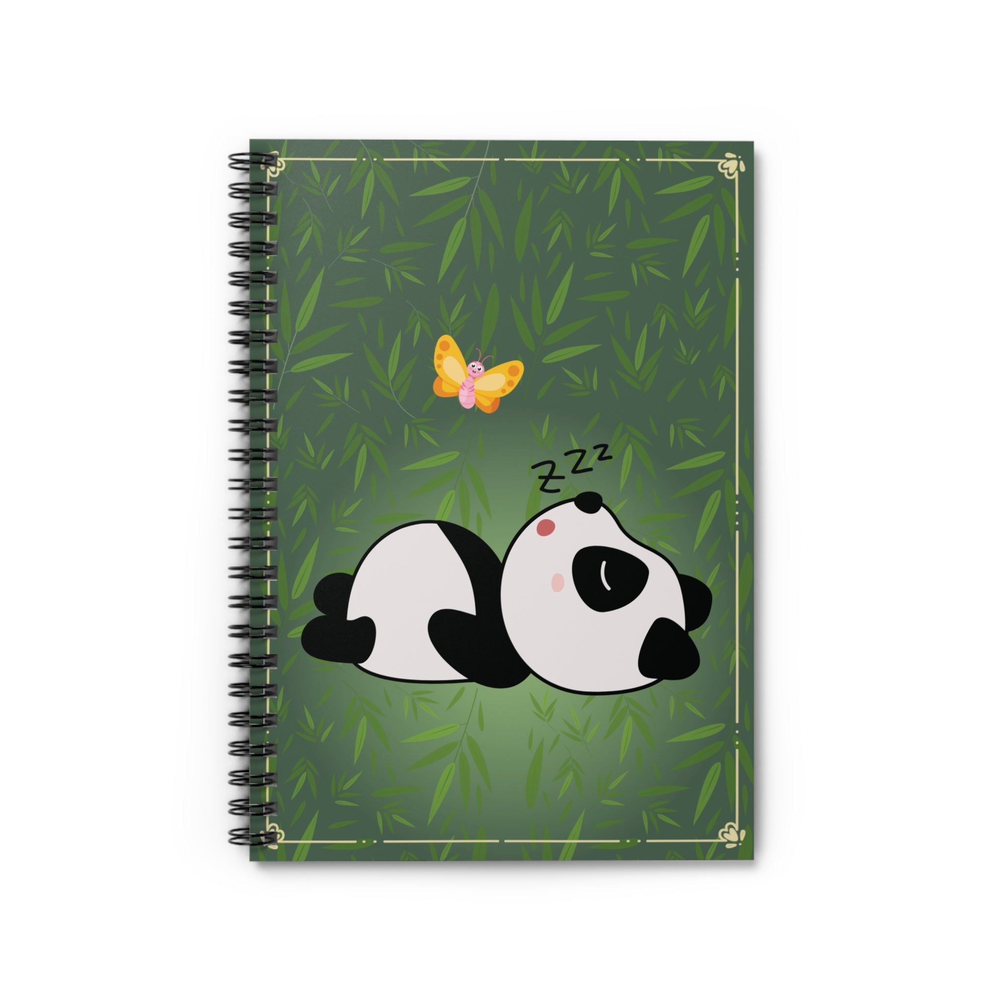 Notebook - Cute Panda Bamboo Forest Ruled Line Spiral Notebook