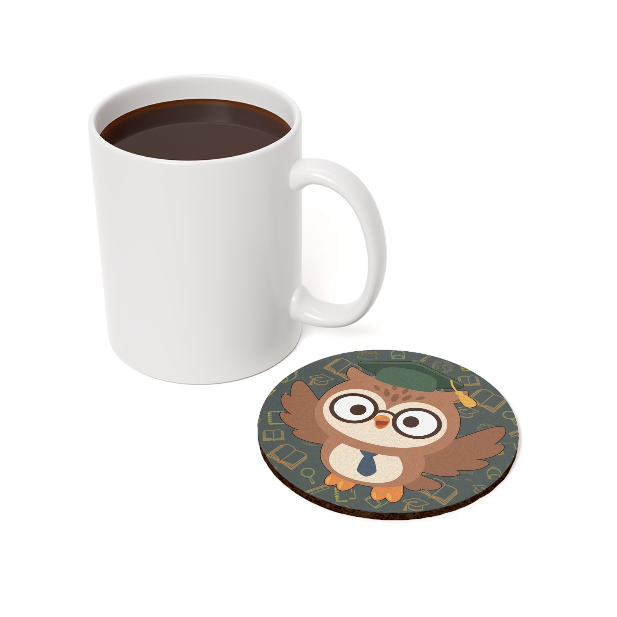 Coaster Set, Wise Owl Teacher Cozy Classroom Decor, Back to School Gift, Teacher Gift, School Decor, Classroom Decoration, Cork Coasters