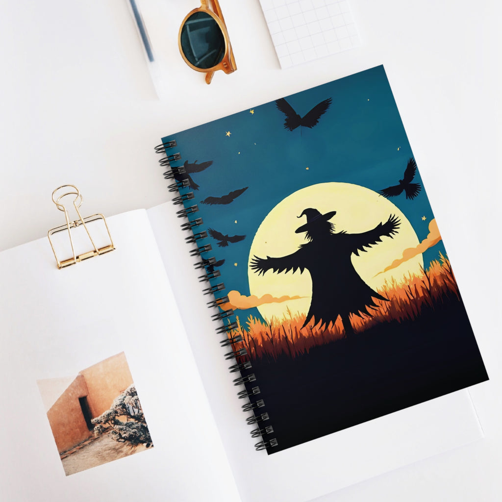 Spiral Notebook - Halloween Scarecrow Nightfall Design