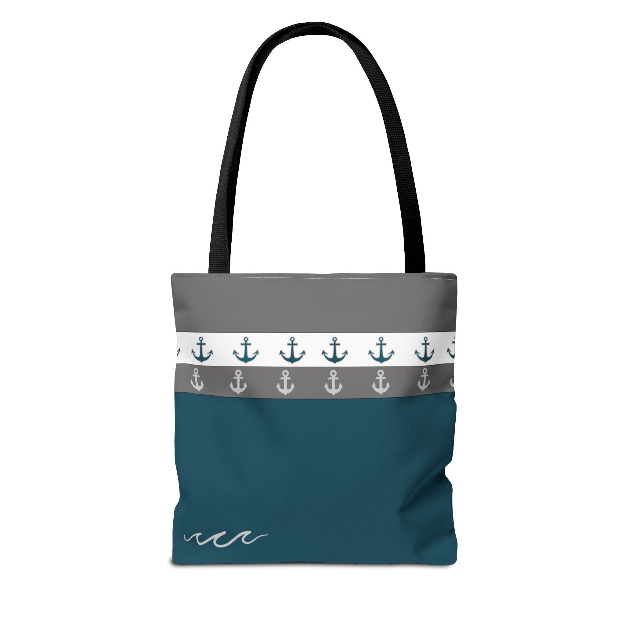 Anchor Tote Bag - Nautical Beach Shoulder Bag, Navy Blue Handbag, Sailor Theme Canvas Carryall, Sea Lover Gift, Maritime Shopping Tote,