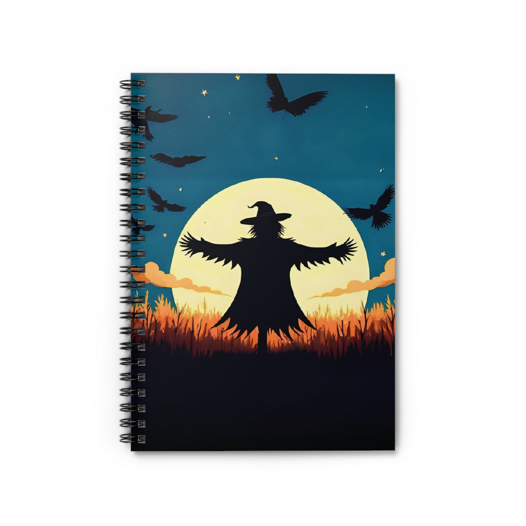 Spiral Notebook - Halloween Scarecrow Nightfall Design