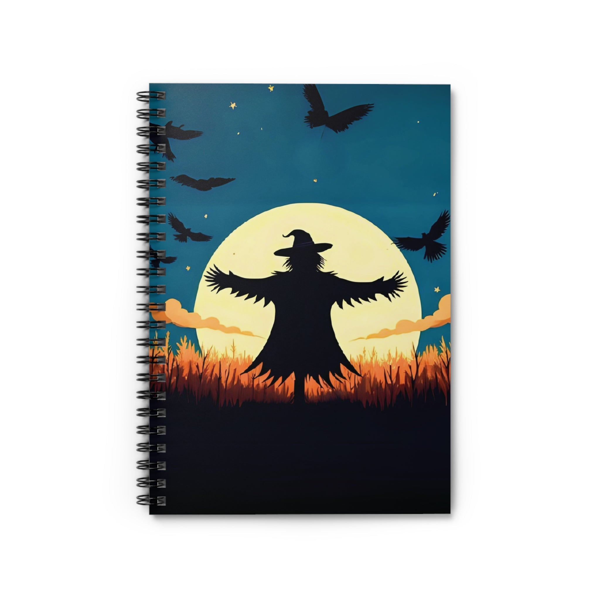 Spiral Notebook - Halloween Scarecrow Nightfall Design